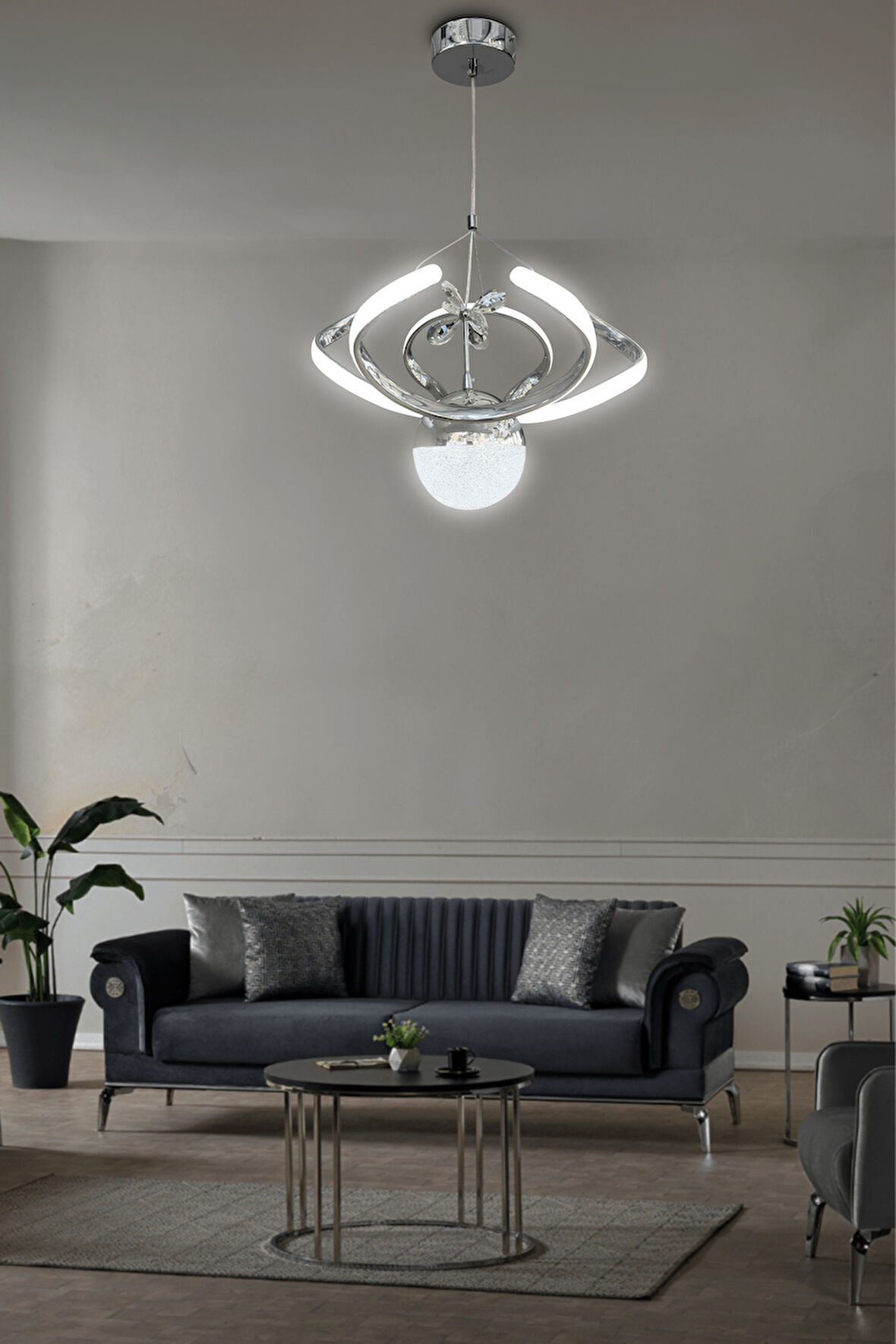 Dron Tek Top 2 modern Sarkıt Led Avize 