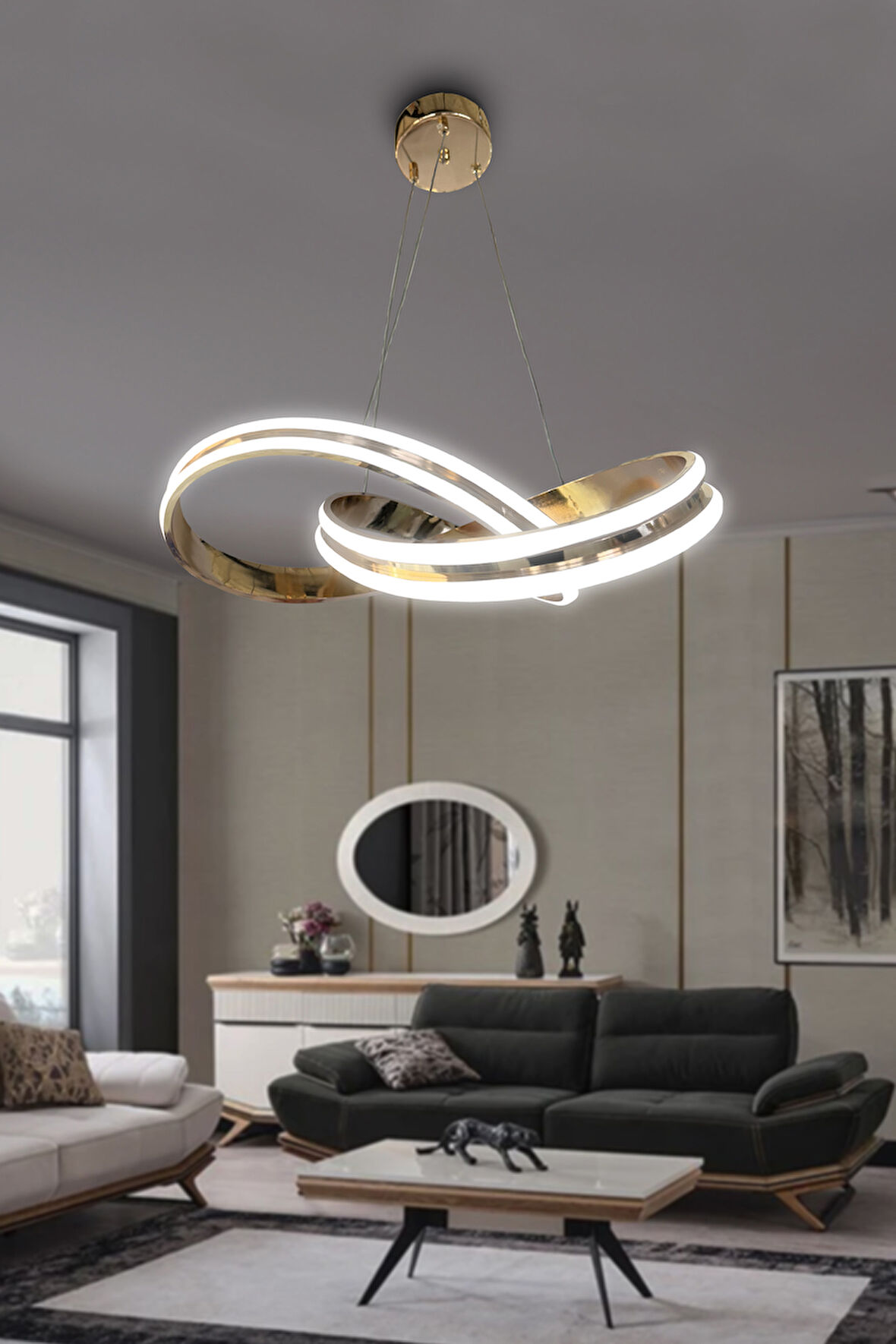 Kardelen Çift Yönlü Sıra Modern Sarkıt Avize, Salon Avizesi 