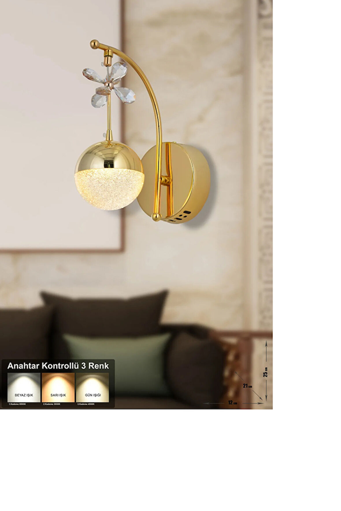 Forde Power Ledli Modern Lüks Duvar Aplik 