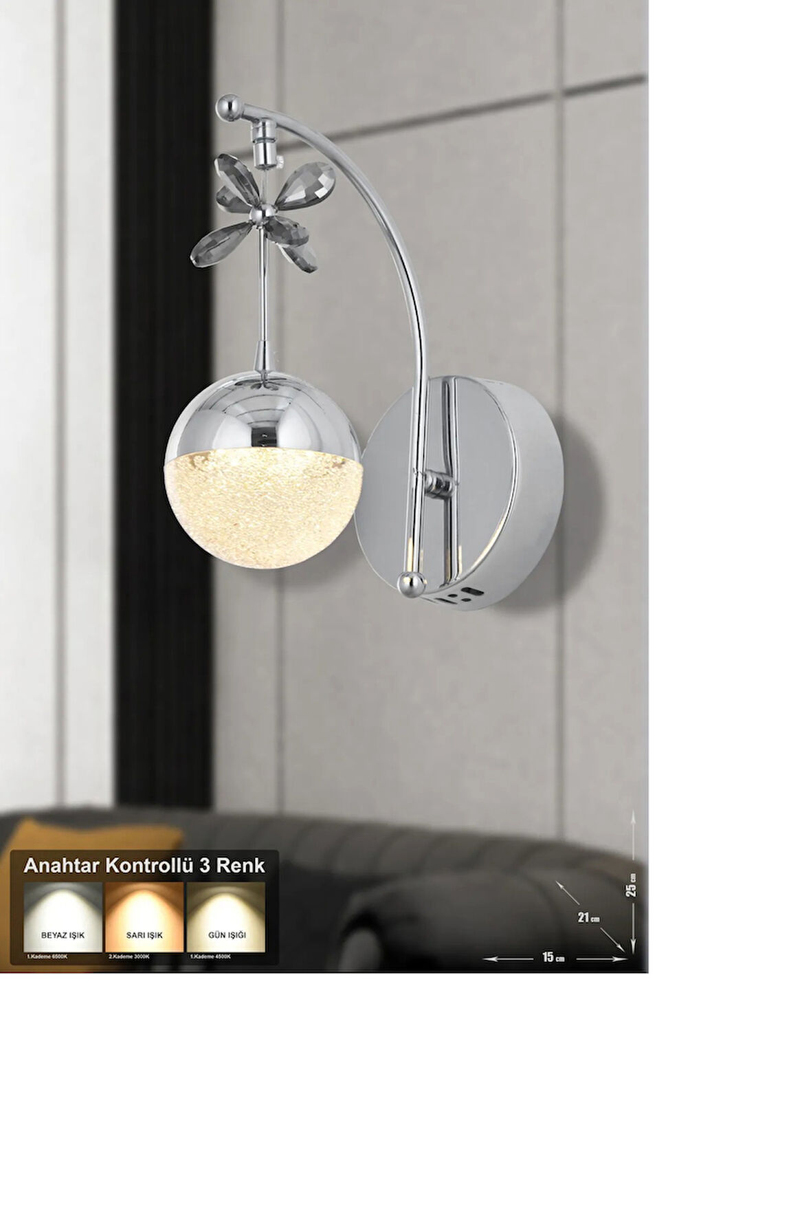 Forde Power Ledli Modern Lüks Duvar Aplik 