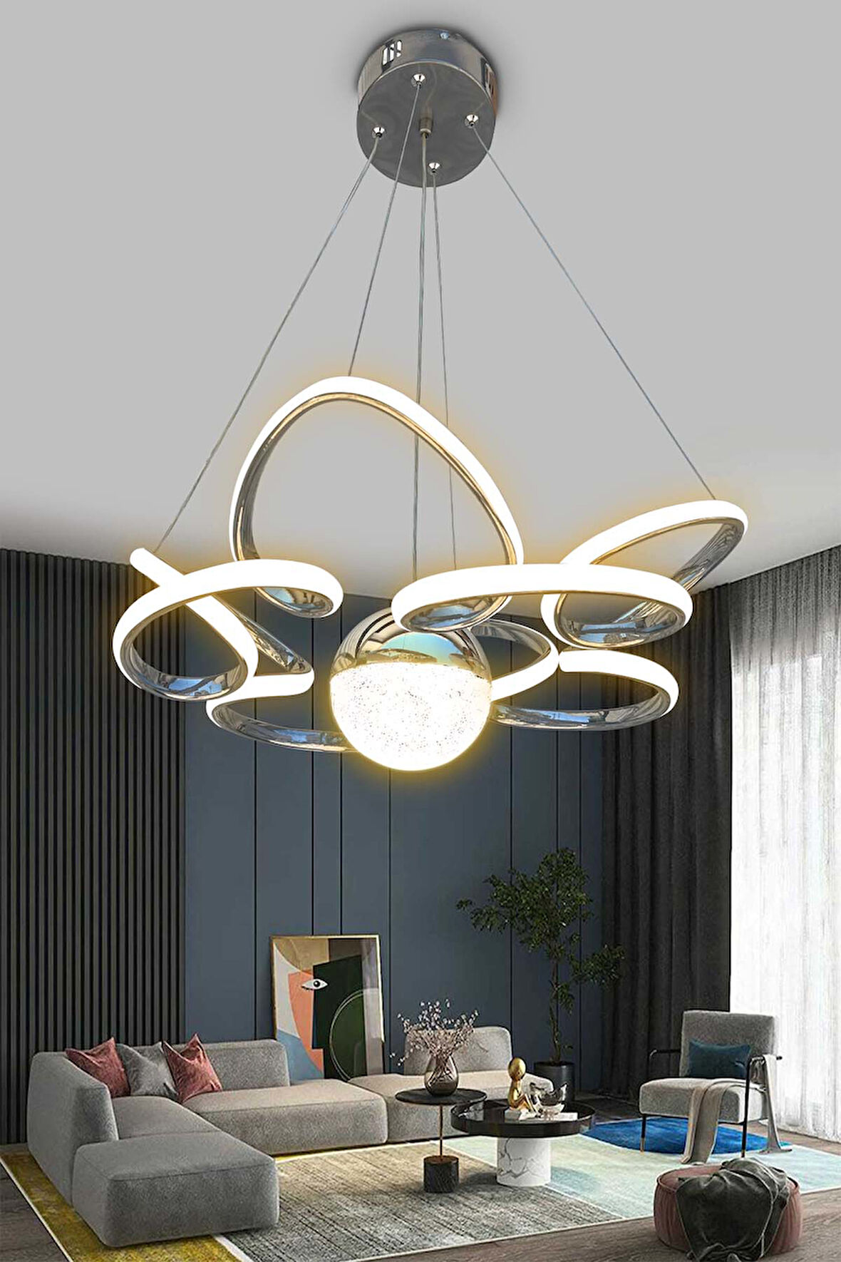 Kral Tacı Model Tek Toplu Led Avize 