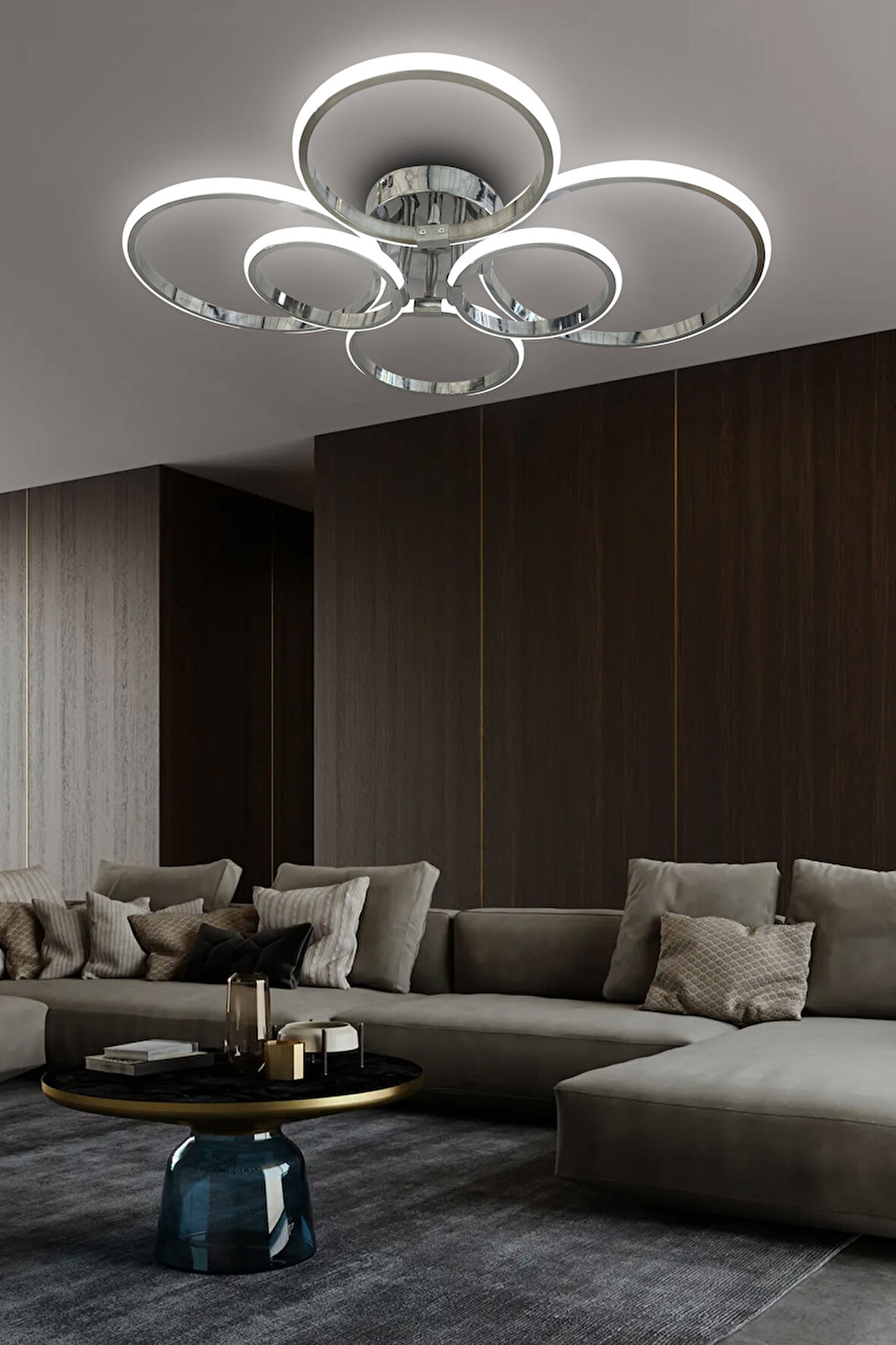 Negro 6'Lı Plafonyer Led Avize