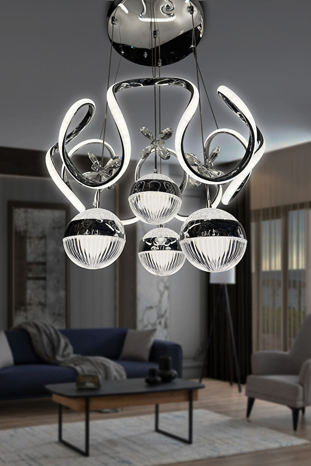 Loris 4 Toplu Sarkıt Led Avize