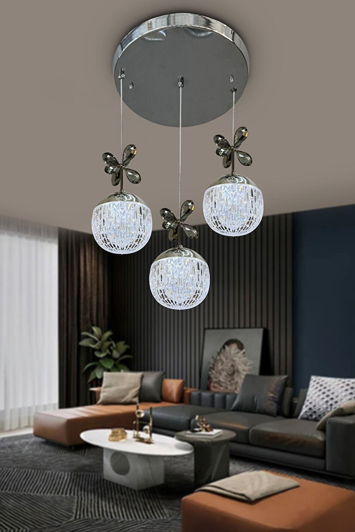 Alize Modern Sarkıt Cam 4 Top Led Avize