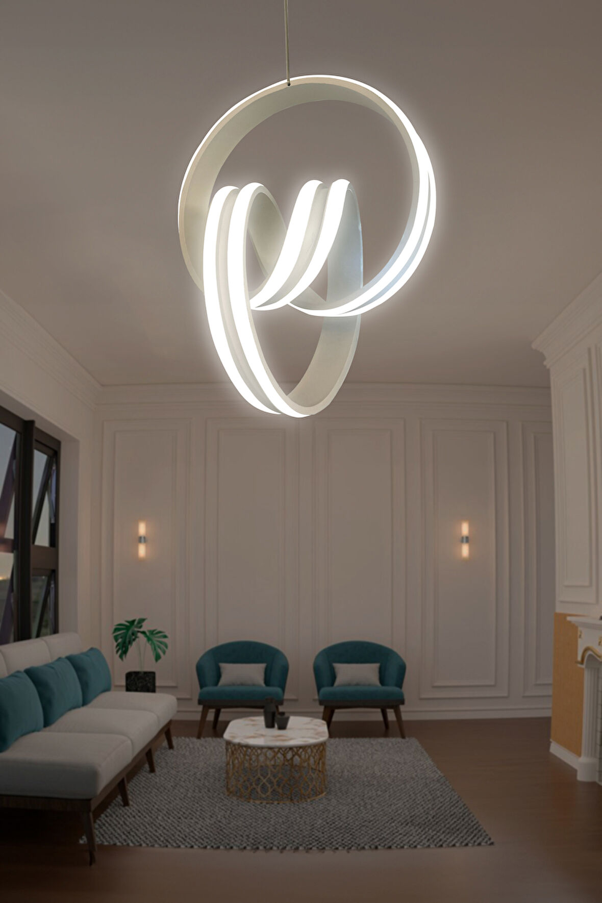 Çift Yönlü İmza Sıra Powerled Oturma Odası Led Avize 