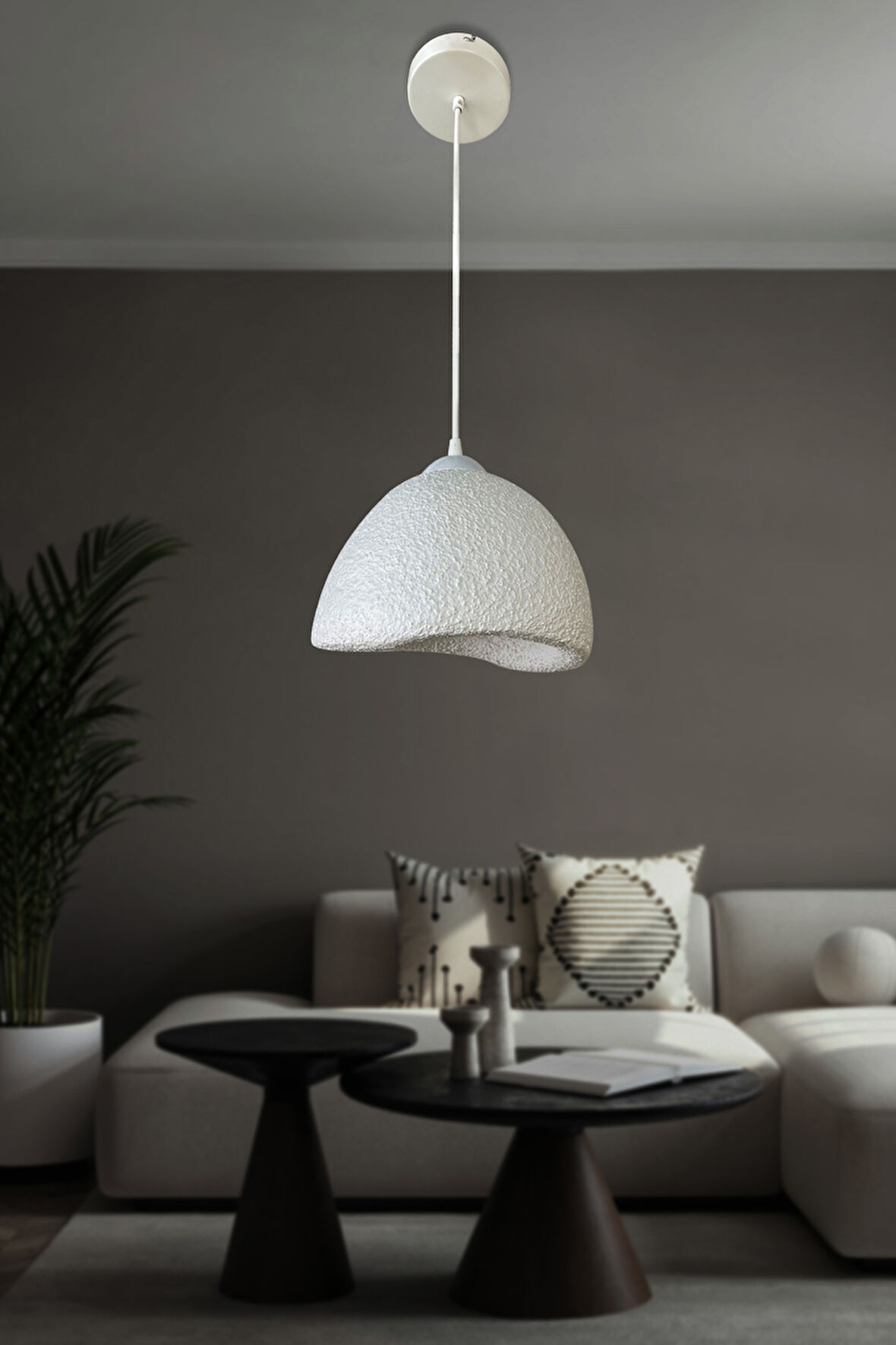 Tekli Modern Bohem Tasarım Sarkıt İthal Beton Avize