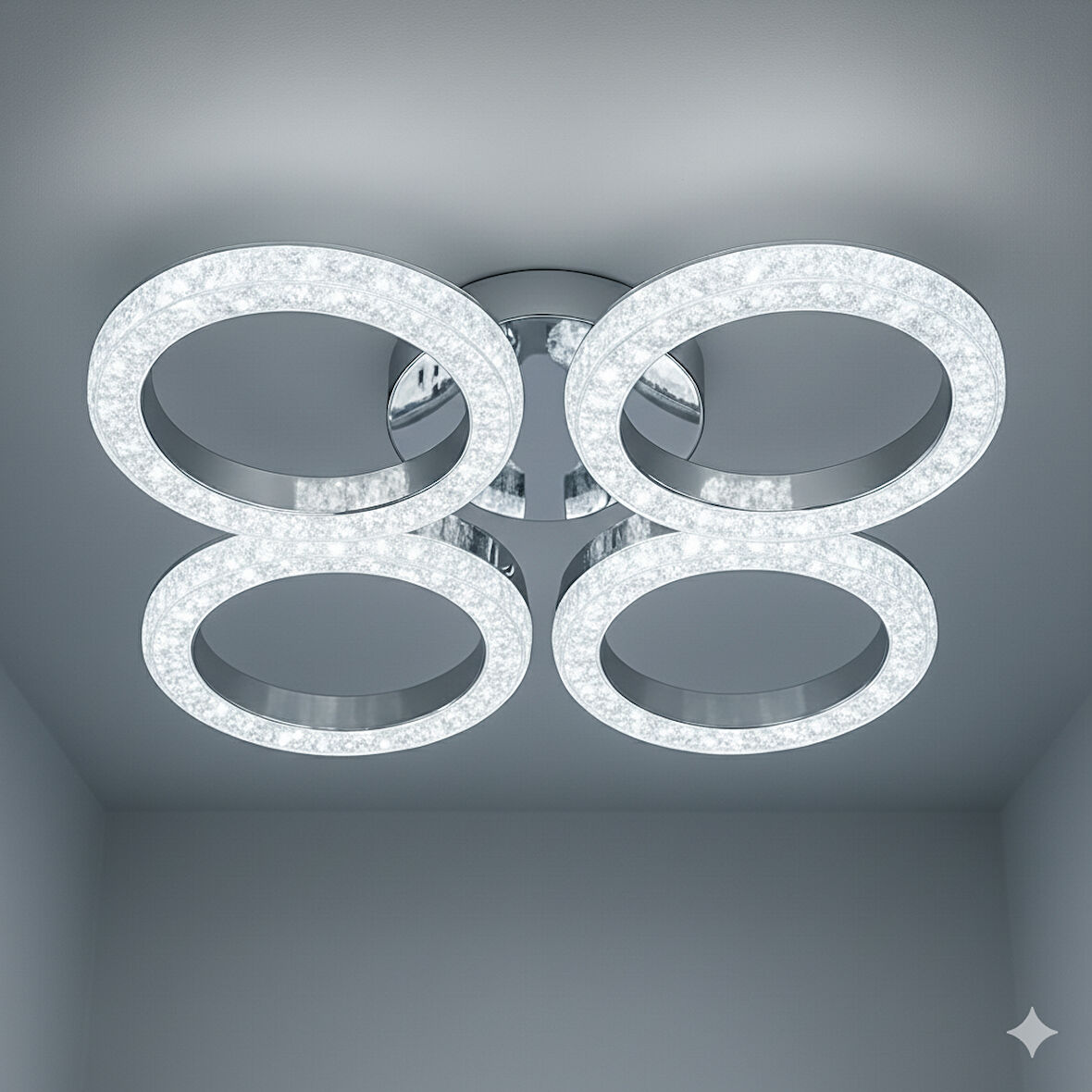 Daire Akrilik 5'Li Plafonyer 3 Renk Tavana Sıfır Led Avize