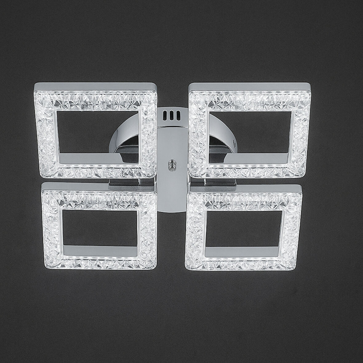 Kare Akrilik 4'Lü Plafonyer 3 Renk Tavana Sıfır Led Avize