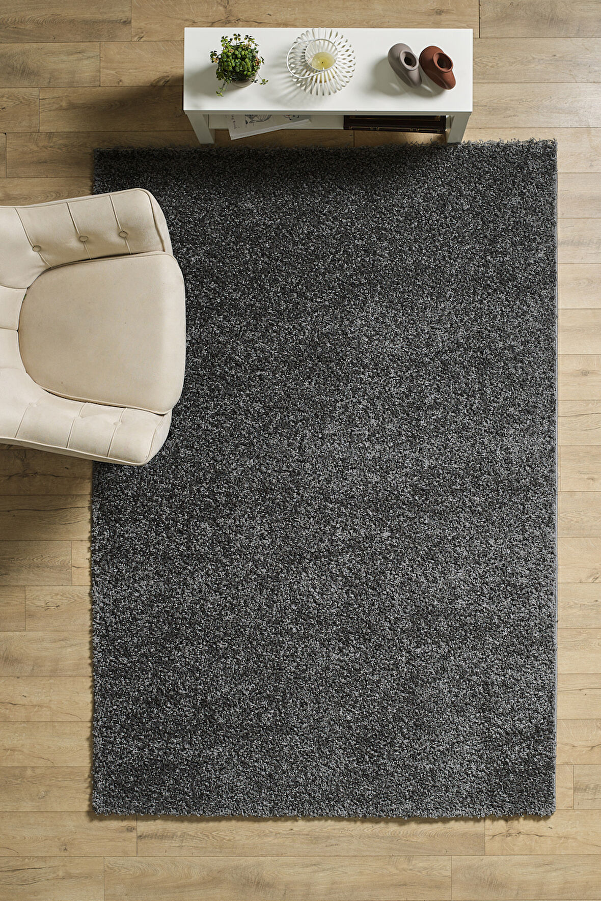 Modern Desenli Salon Halısı Gri Halı Peluş Halı Yıkanabilir Post Halı Kaymaz Taban Halı