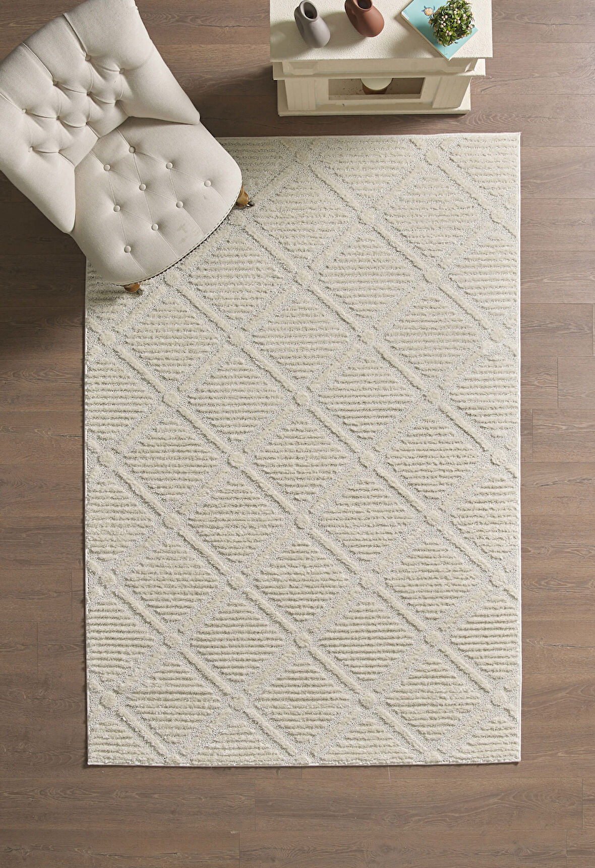 Modern Halı Özel Kesme Halı Salon Halısı Mutfak Halısı Yolluk Kolay Temizlenebilir Halı Krem Halı