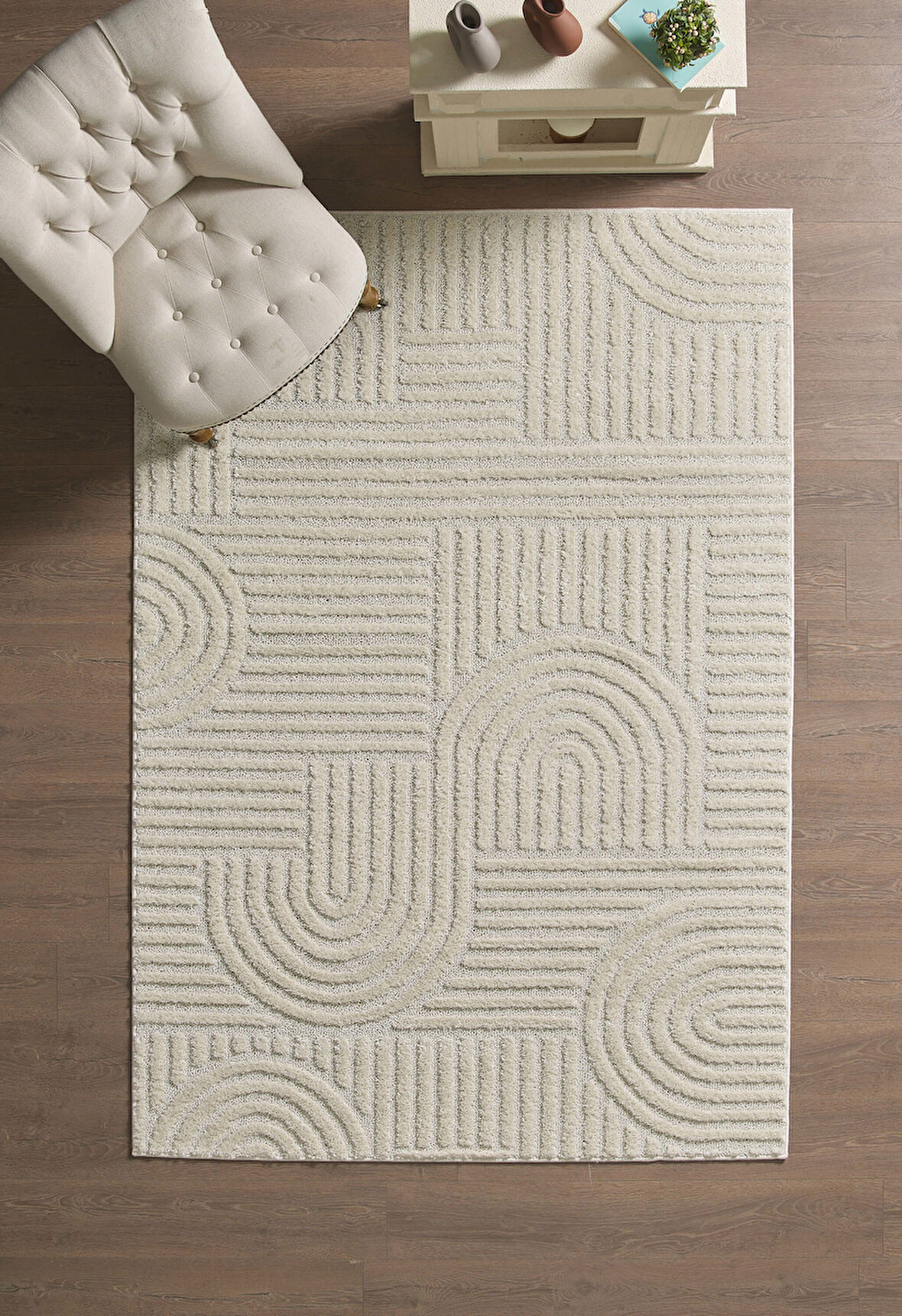 Modern Desen Özel Kesim Halı Salon Halısı Mutfak Halısı Yolluk Krem Halı Kolay Temizlenebilir Halı