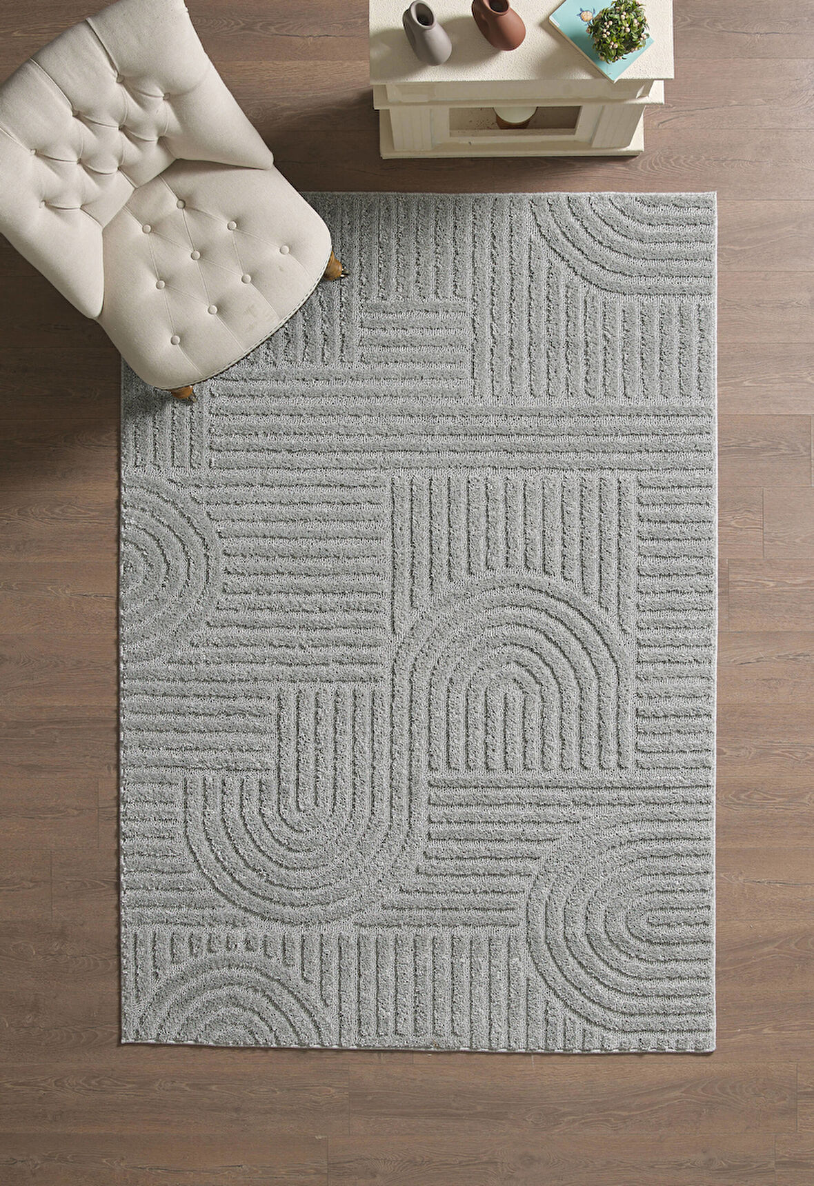 Modern Desen Özel Kesim Halı Salon Halısı Mutfak Halısı Yolluk Gri Halı Kolay Temizlenebilir Halı