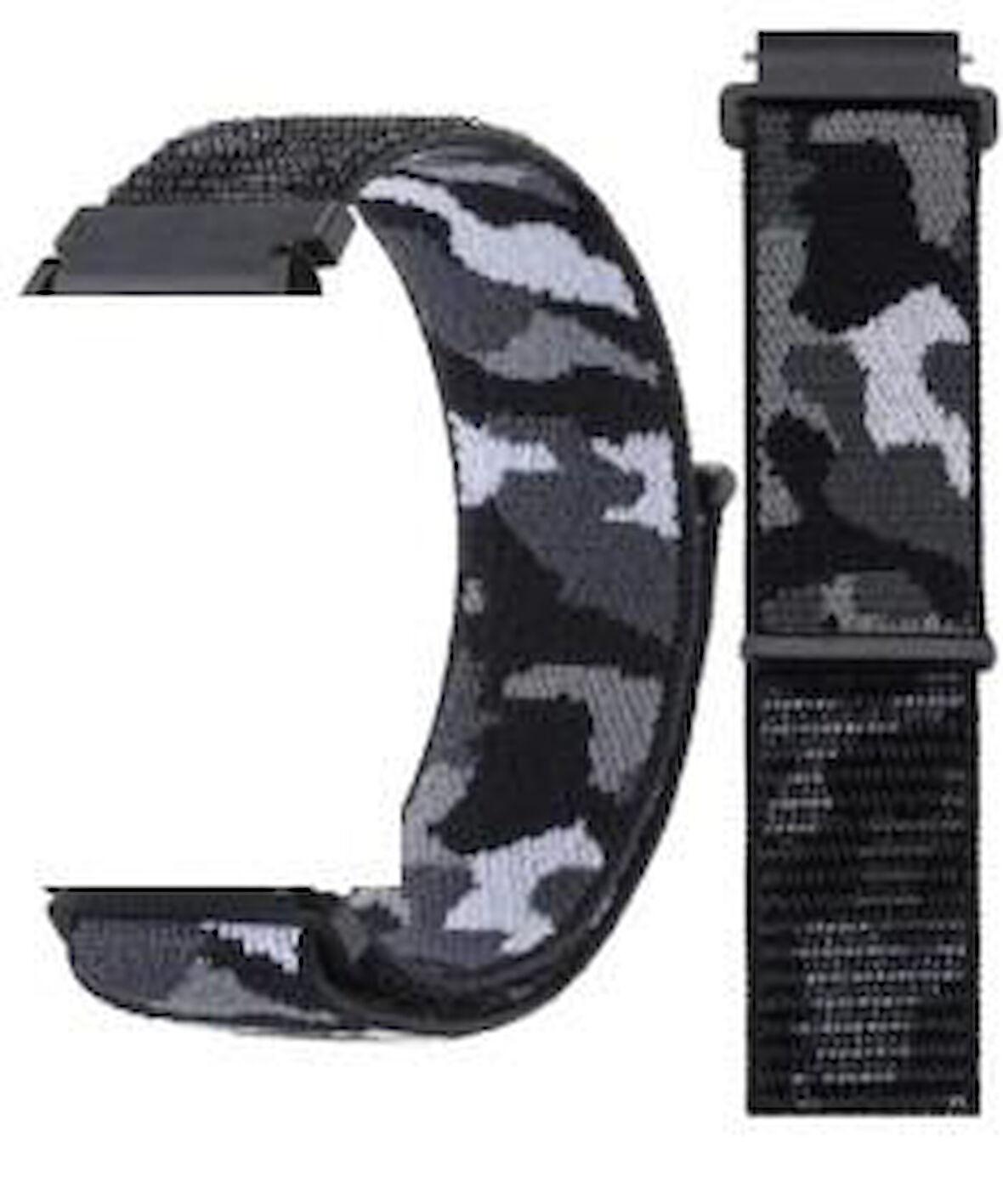 Samsung Active 2 40mm 44mm Huawei Gt2 42mm Uyumlu Kumaş Cırtlı Kamuflaj Kordon Kayış (20mm)