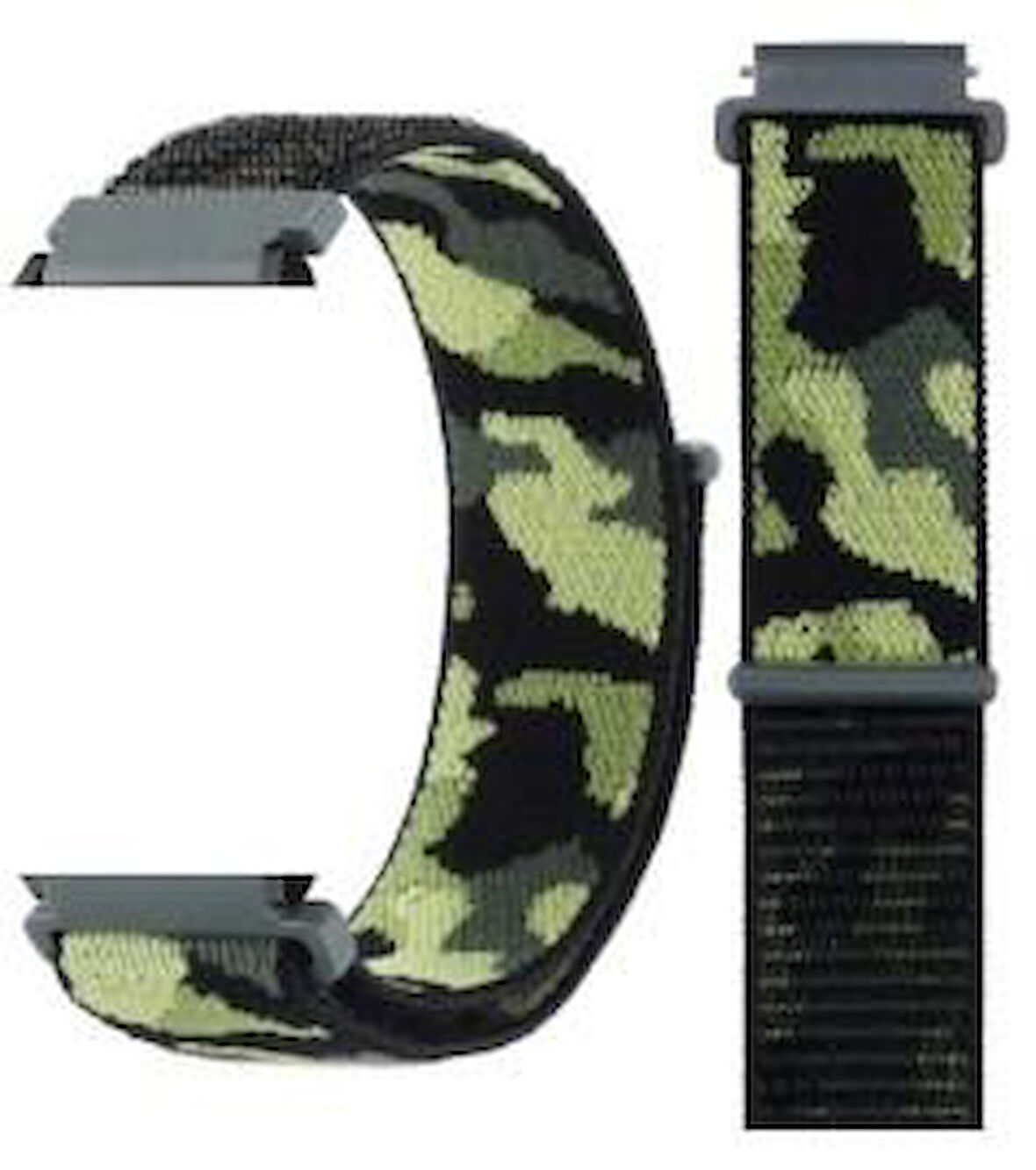 Samsung Active 2 40mm 44mm Huawei Gt2 42mm Uyumlu Kumaş Cırtlı Kamuflaj Kordon Kayış (20mm)