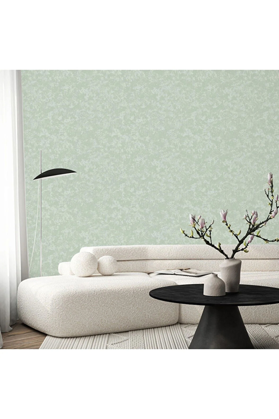 Abstract Strokes Design Duvar Kağıdı, Gümüş, Açık Yeşil, Icon 24112-2, 16,50 M²