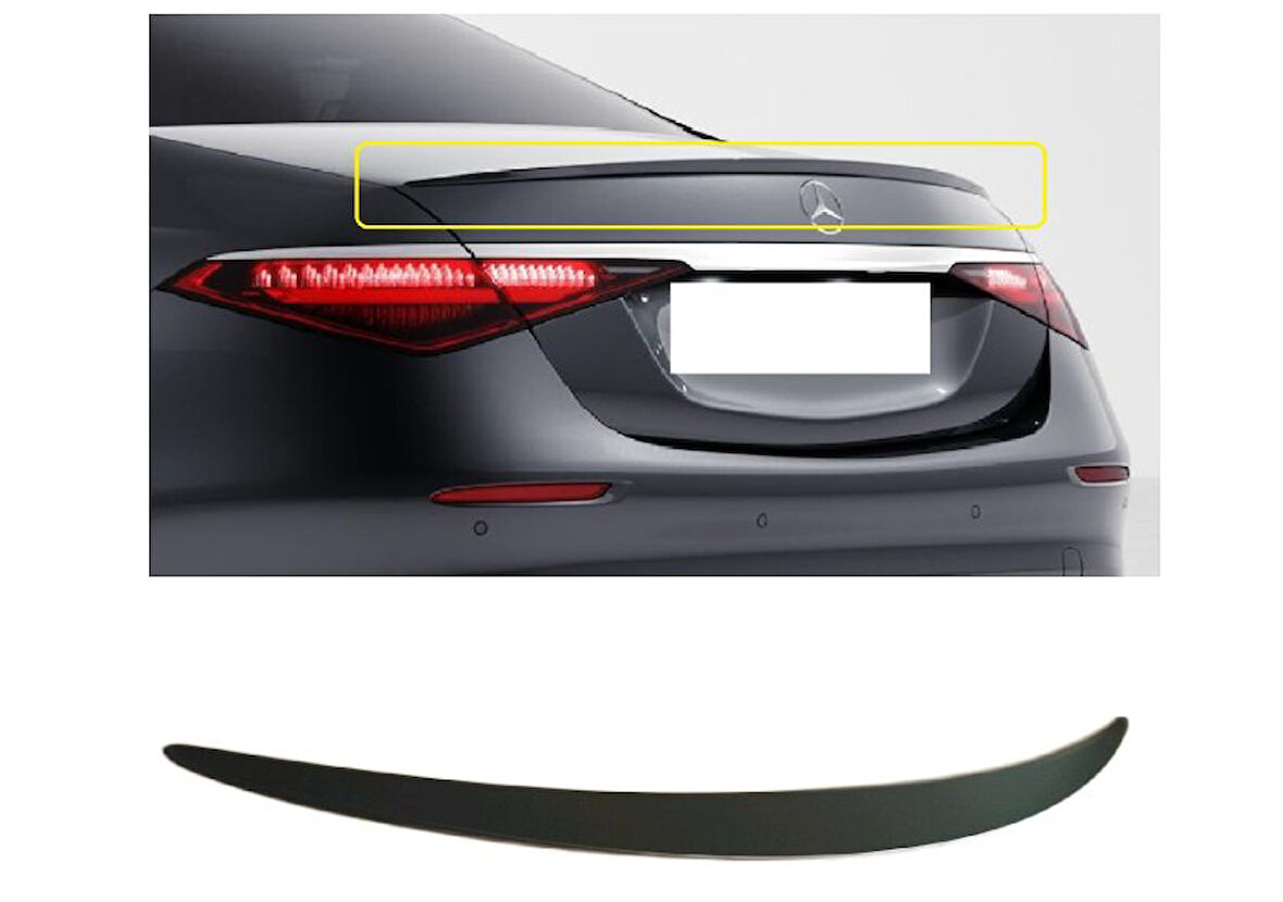 Mercedes W223 Uyumlu Piano Black Spoiler 2021+