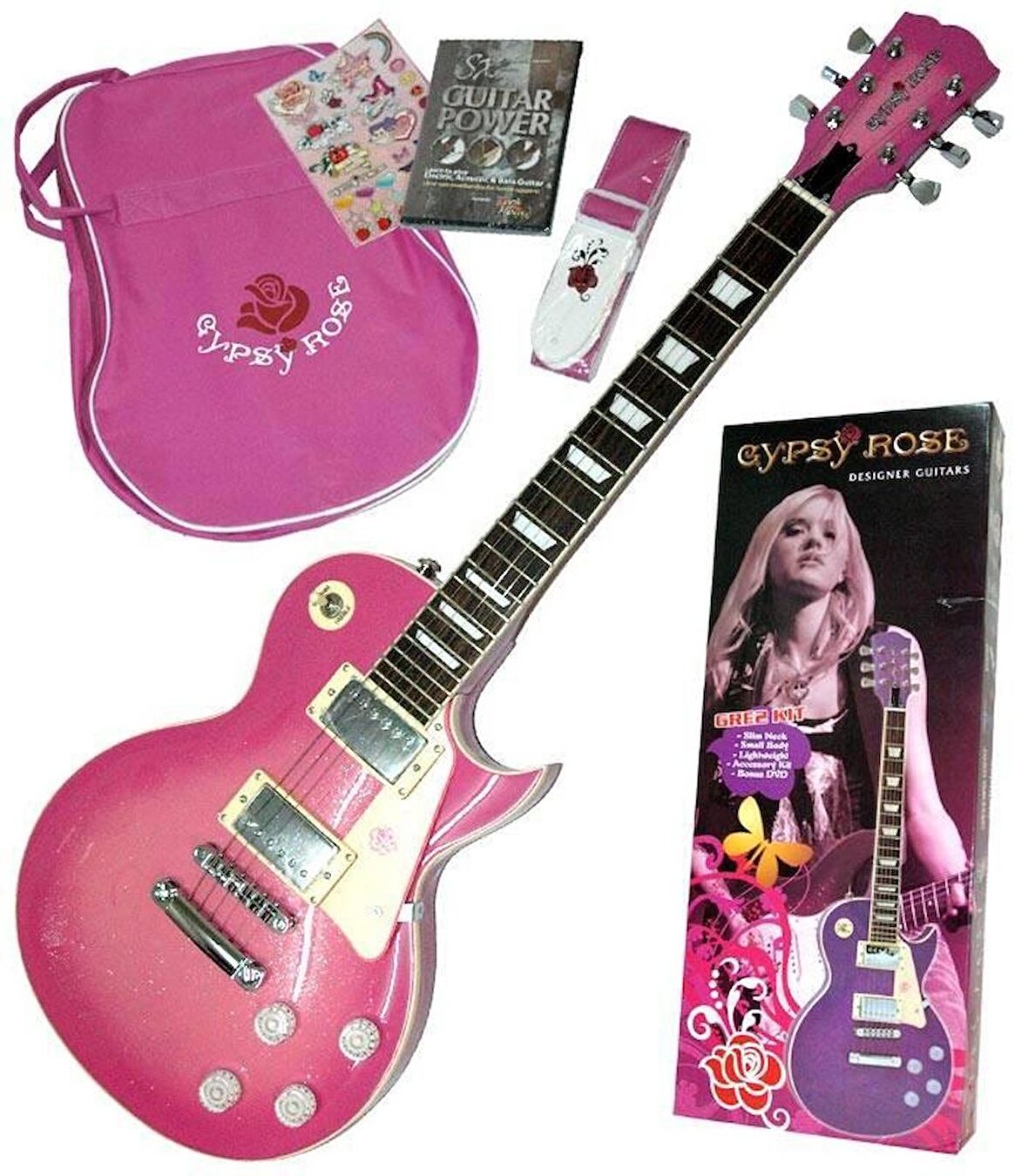 ELEKTRO GİTAR GYPSY ROSE SET (GIGBAG, STRAP, STICK