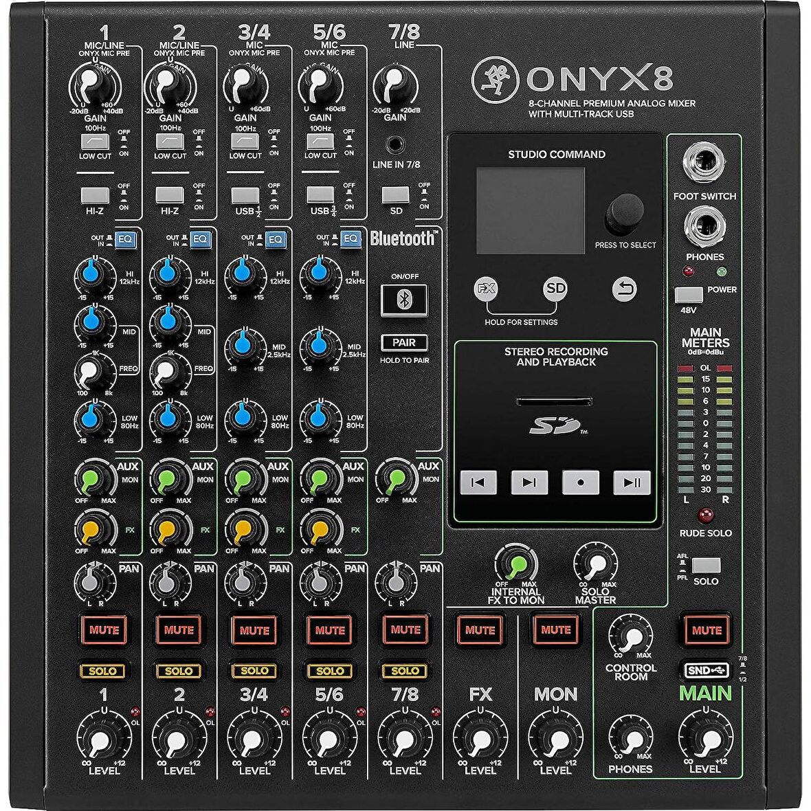 Mackie Onyx8 8-Kanal Analog Mikser (Multi-Track USB)