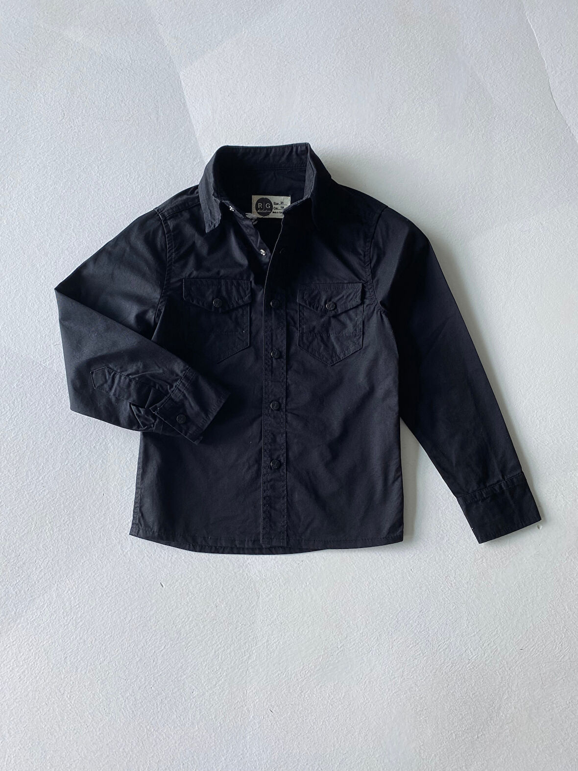 Erkek Çocuk Çıtçıtlı Uzun Kollu Gabardin Gömlek