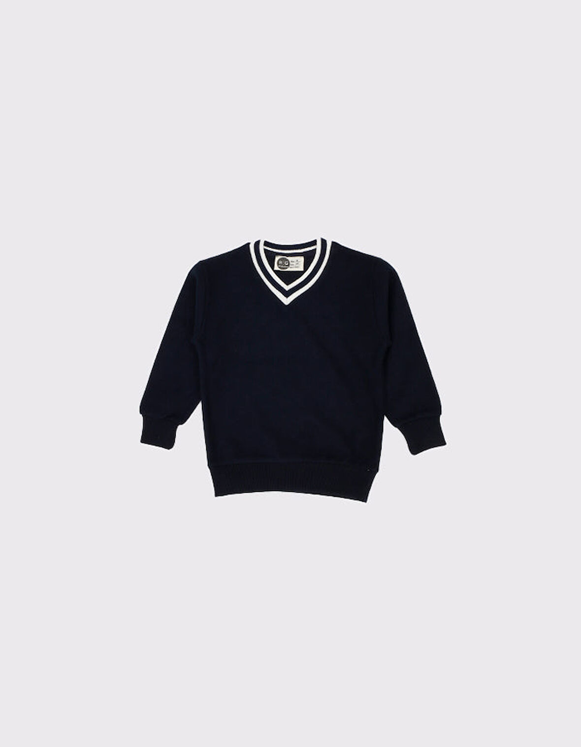 Çocuk V Yaka Triko Yaka Selanik Kumaş Sweat