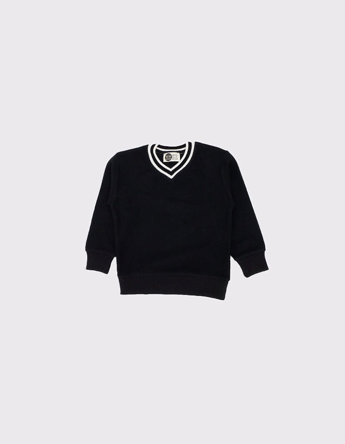 Çocuk V Yaka Triko Yaka Selanik Kumaş Sweat