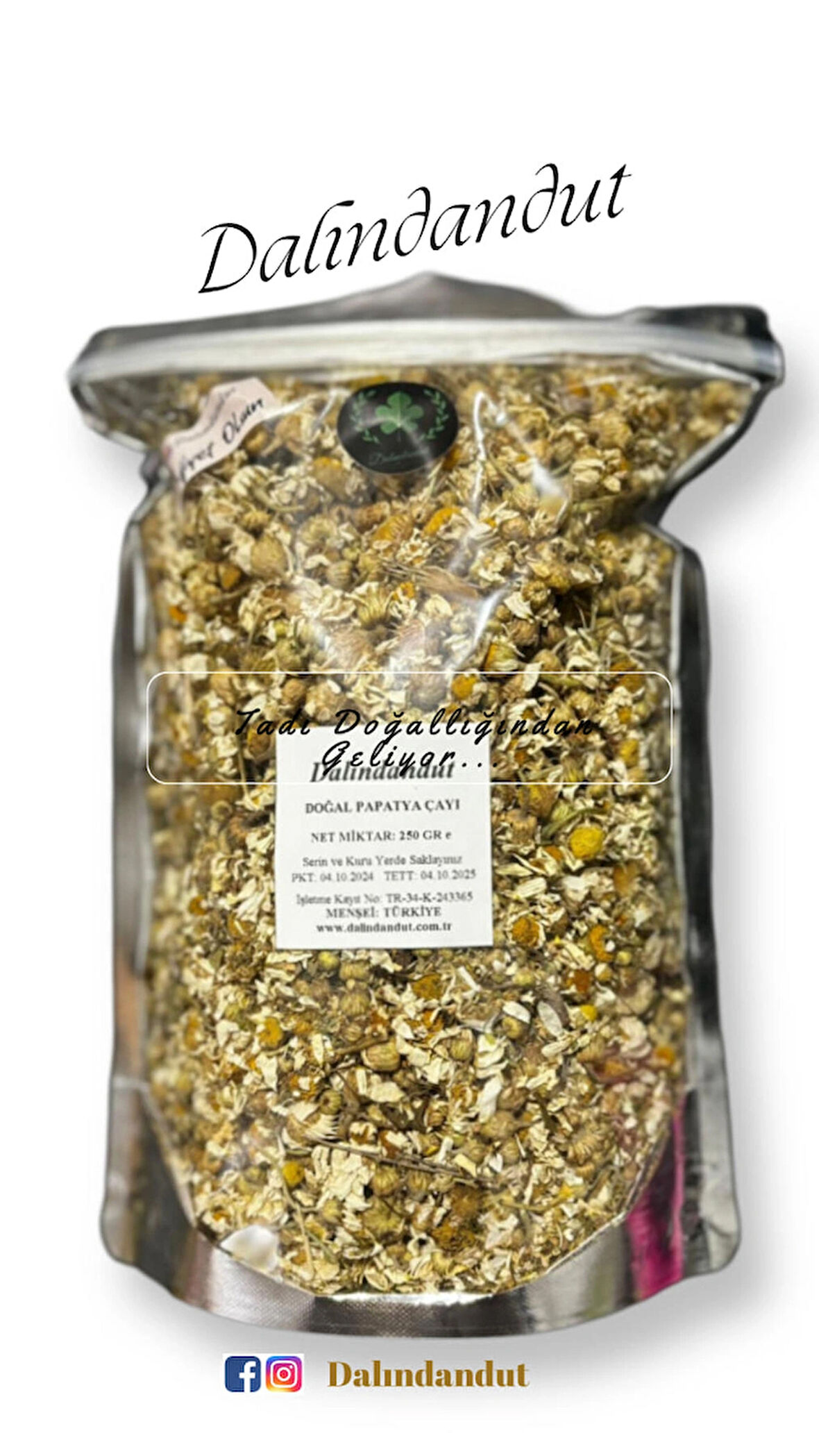 Yeni Mahsül Doğal Organik Papatya Çayı 250gr