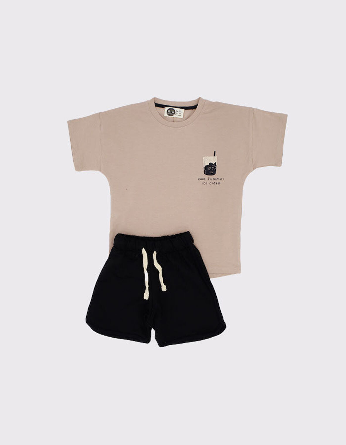 Unisex Çocuk %100 Cotton Tshirt Şort Pamuklu Takım