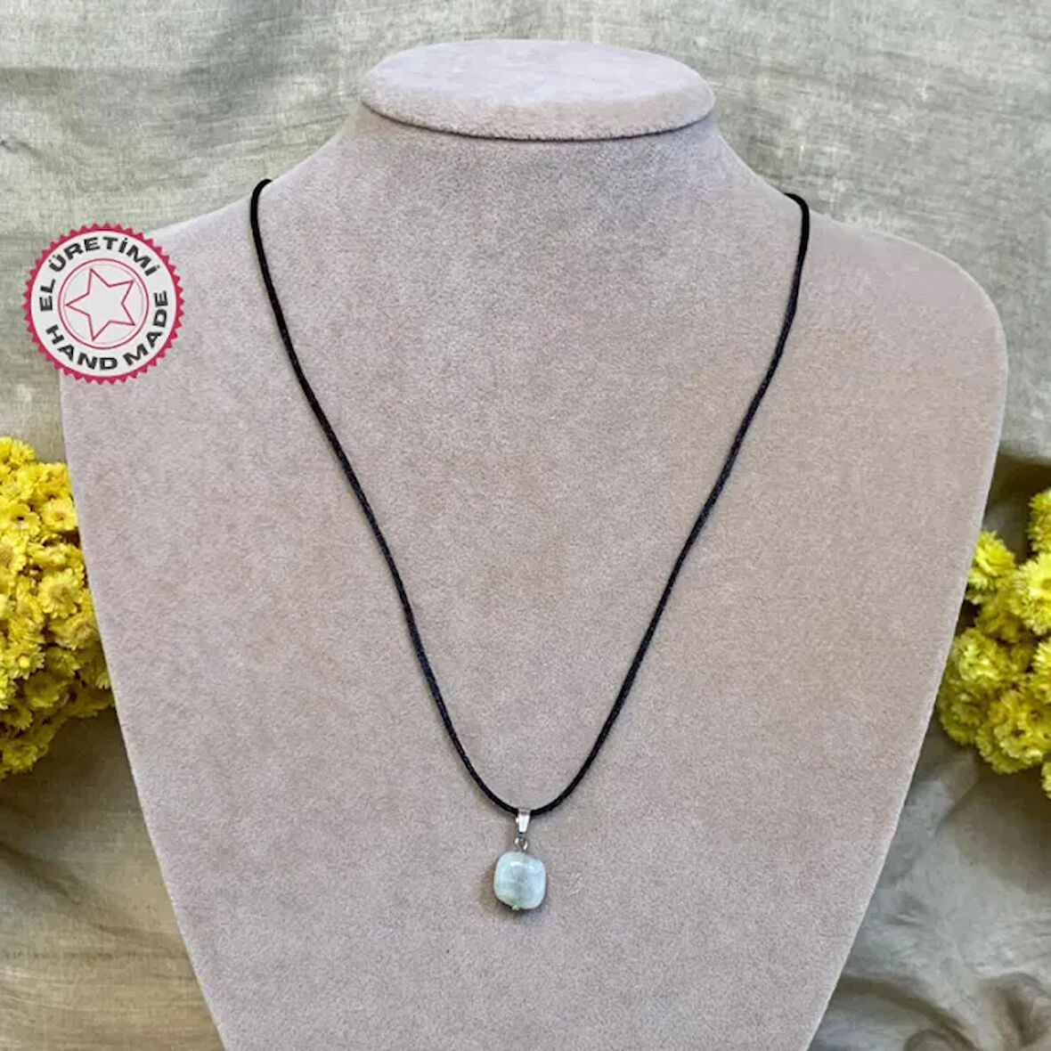 Uretti - Tuğba 6667 El Yapımı Doğal Akuamarin Taşı - 32 cm