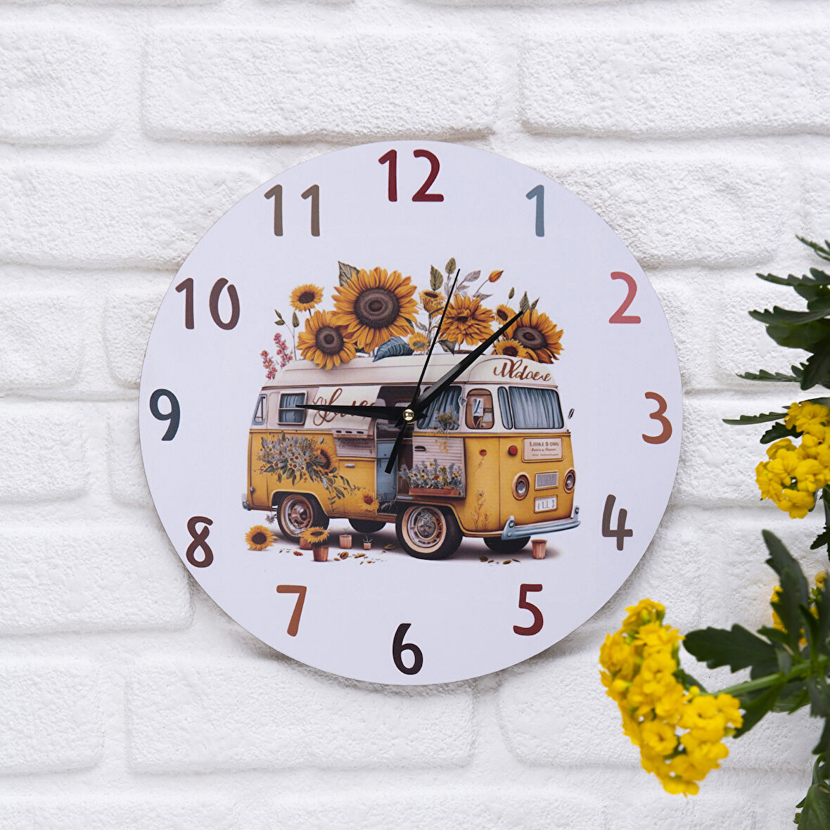 DeepCraft Dekoratif Ahşap Duvar Saati Salon,Ofis,Büro,Ev Şık Tasarım- Vosvos