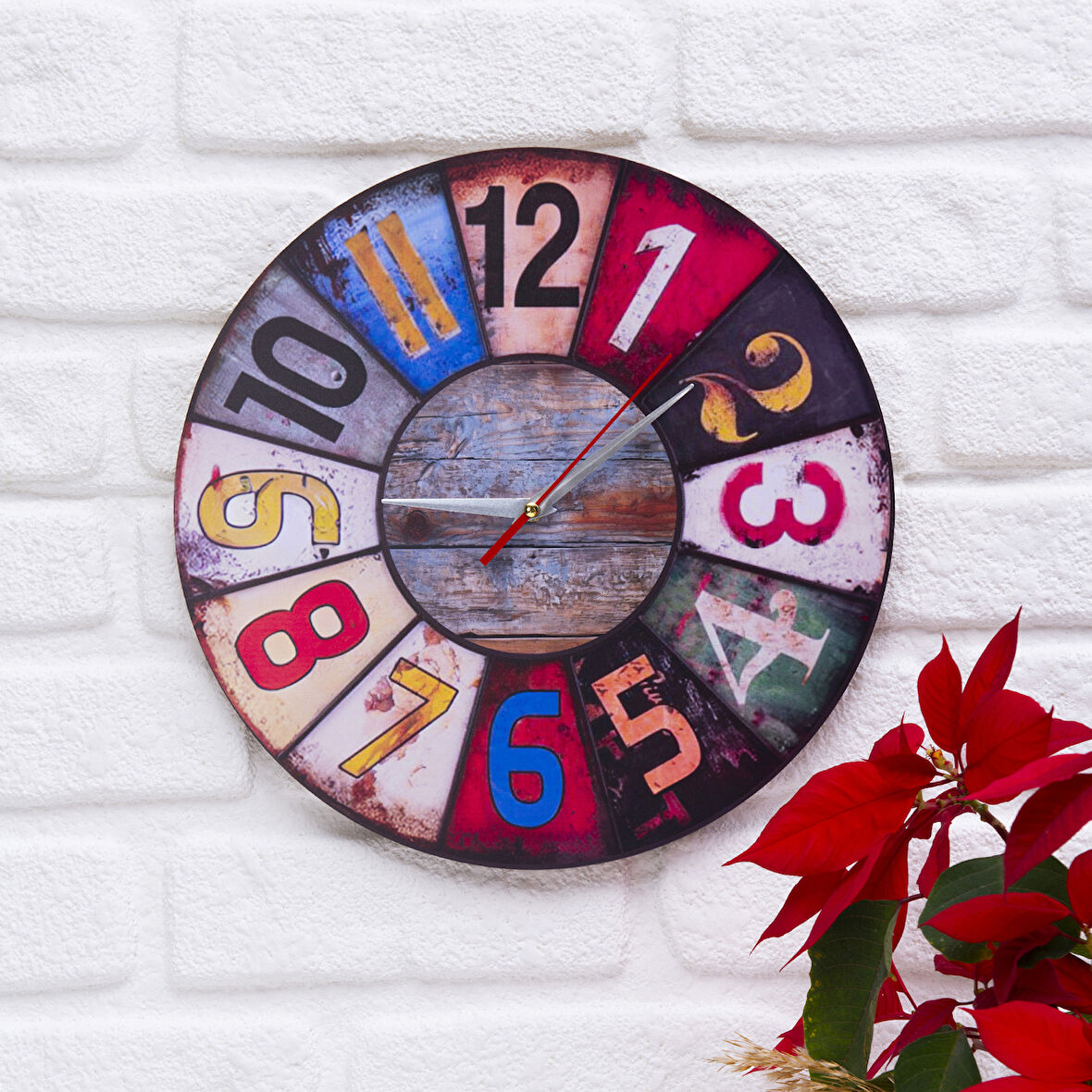 DeepCraft Dekoratif Ahşap Duvar Saati Salon,Ofis,Büro,Ev Şık Tasarım- Sayılar