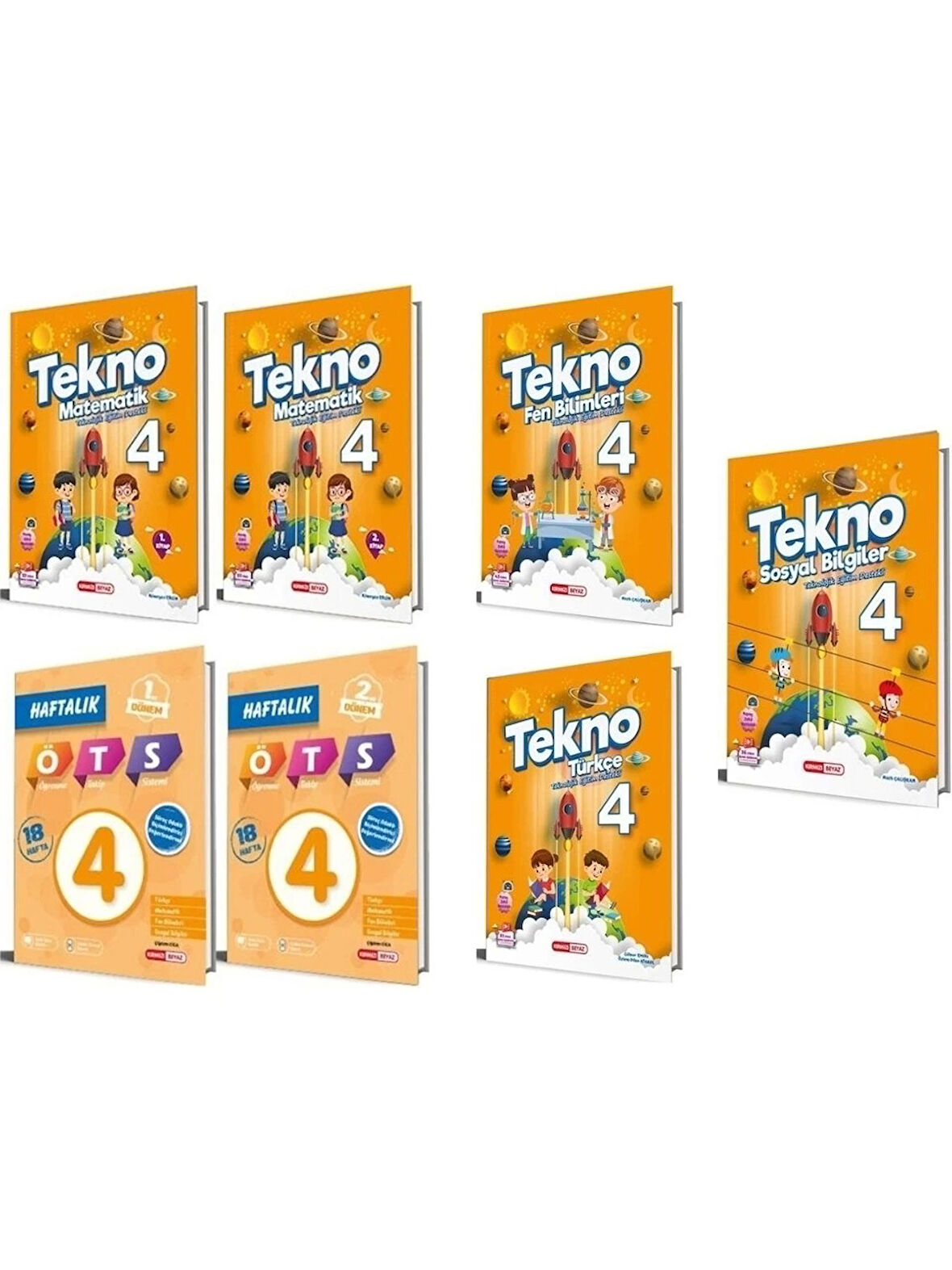 Tekno Kırmızı Beyaz İlkokul Eğitim Seti 4.Sınıf