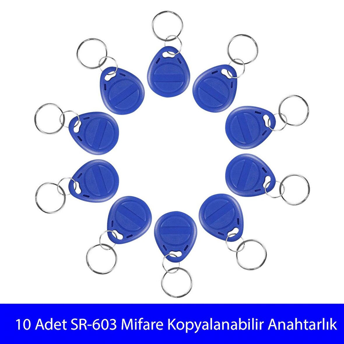 10 Adet SARKEY SR-603 Yazılabilir, Kopyalanabilir 13,56 MHz Mifare Anahtarlık,Keyfob, Göstergeç