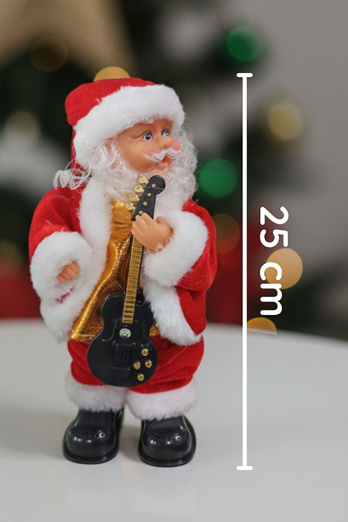 Yılbaşı Süsü Dans Eden Şarkı Söyleyen Noel Baba Biblo Figür 25cm - Aksesuarları ile