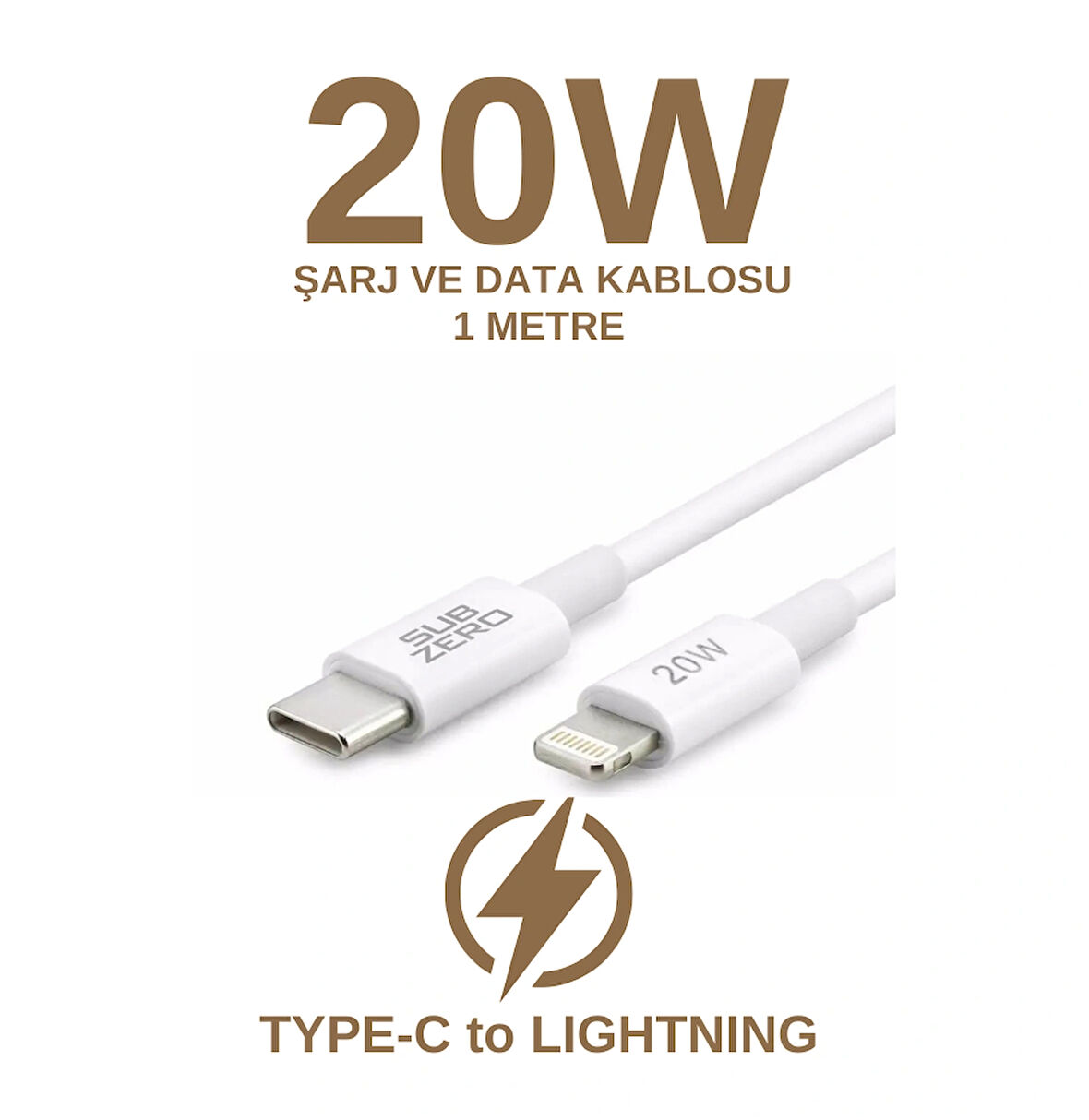 20W CL95 Subzero Type-C to Lightning Hızlı 100cm Şarj Kablosu