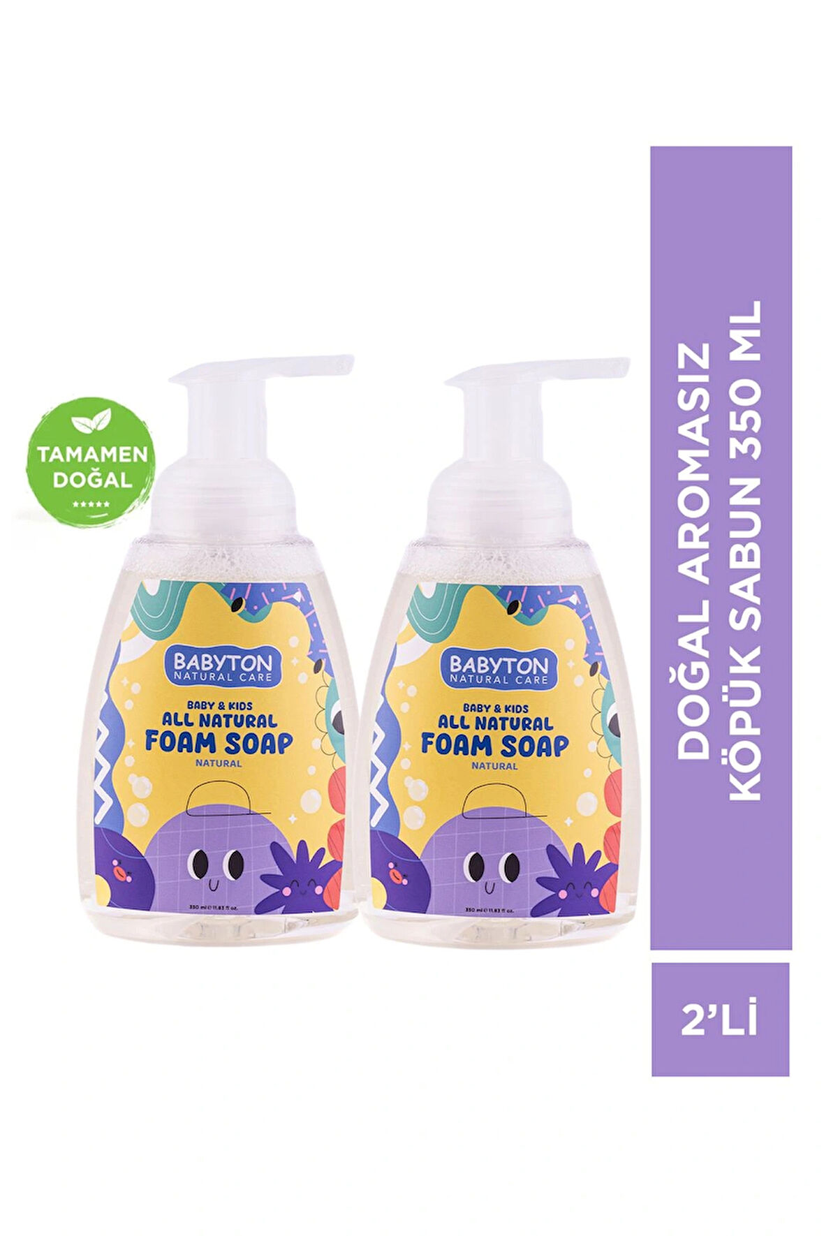 Doğal Aromasız Köpük Sabun 2'li Set 350 ml x2