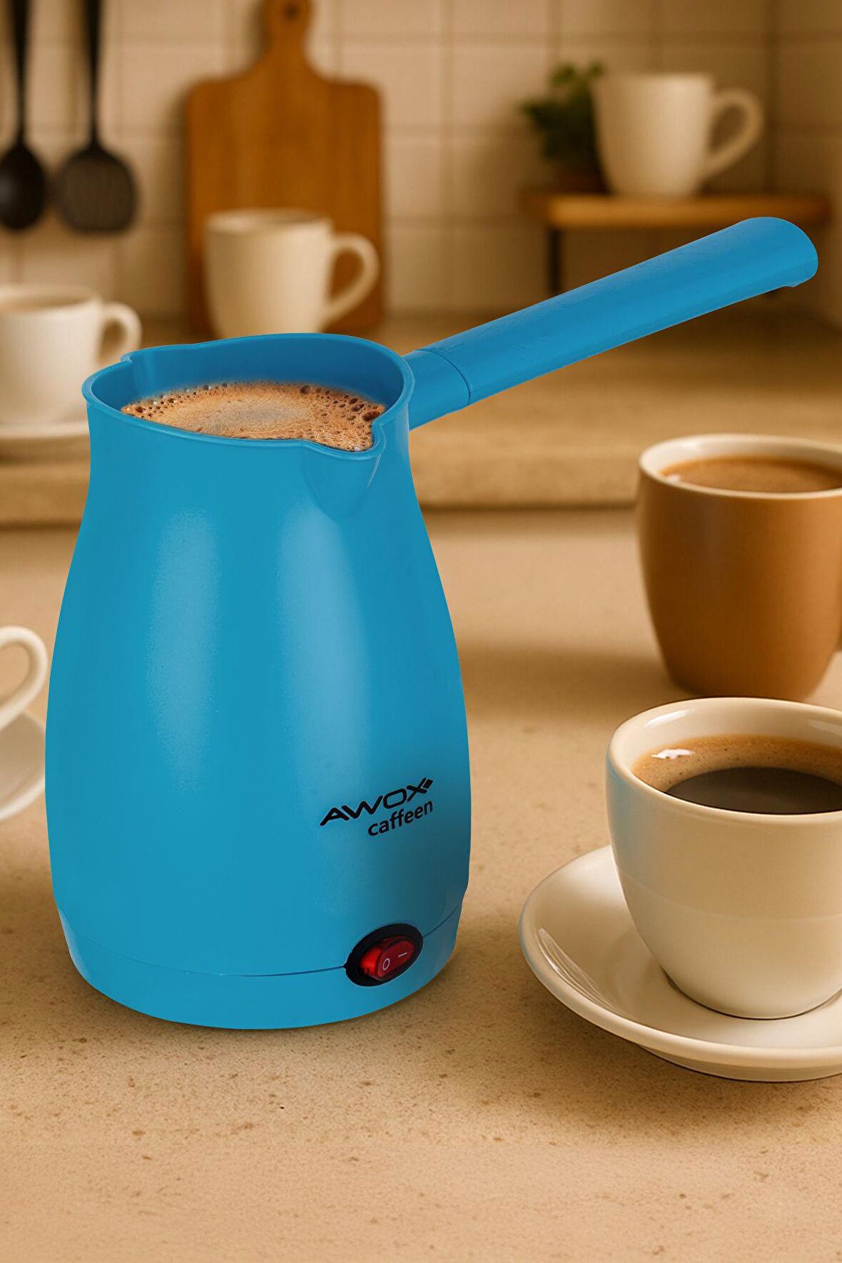 Awox Caffeen Türk Kahvesi Makinesi Elektrikli Cezve Mavi