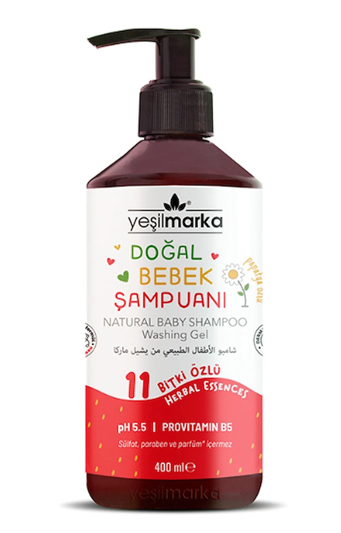 Yeşilmarka Doğal Bebek Şampuanı – Çilek 400ml