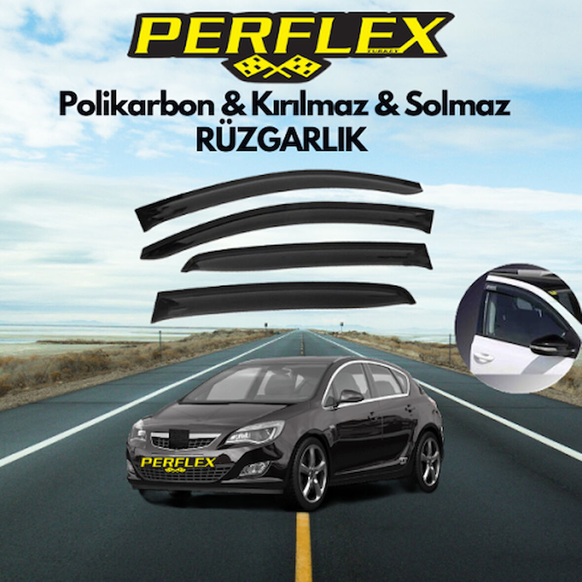 Perflex Polikarbon Kırılmaz Rüzgarlık V2 Mugen Opel Astra H 2004-2009