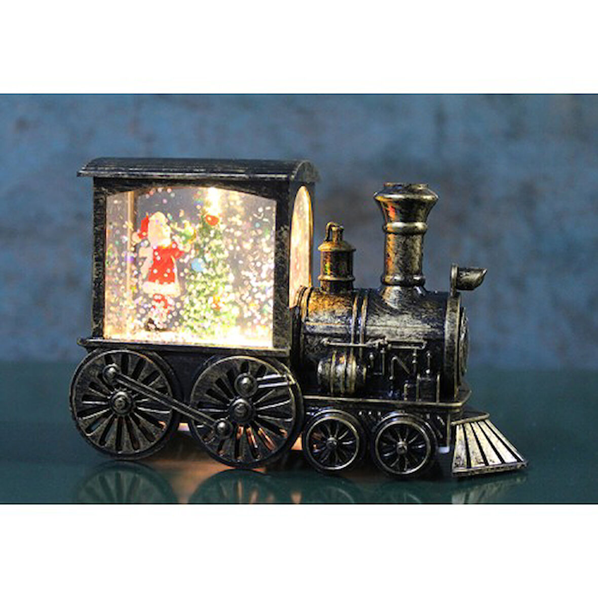 Trenli Yılbaşı Işıklı Kar Küresi Model 2 