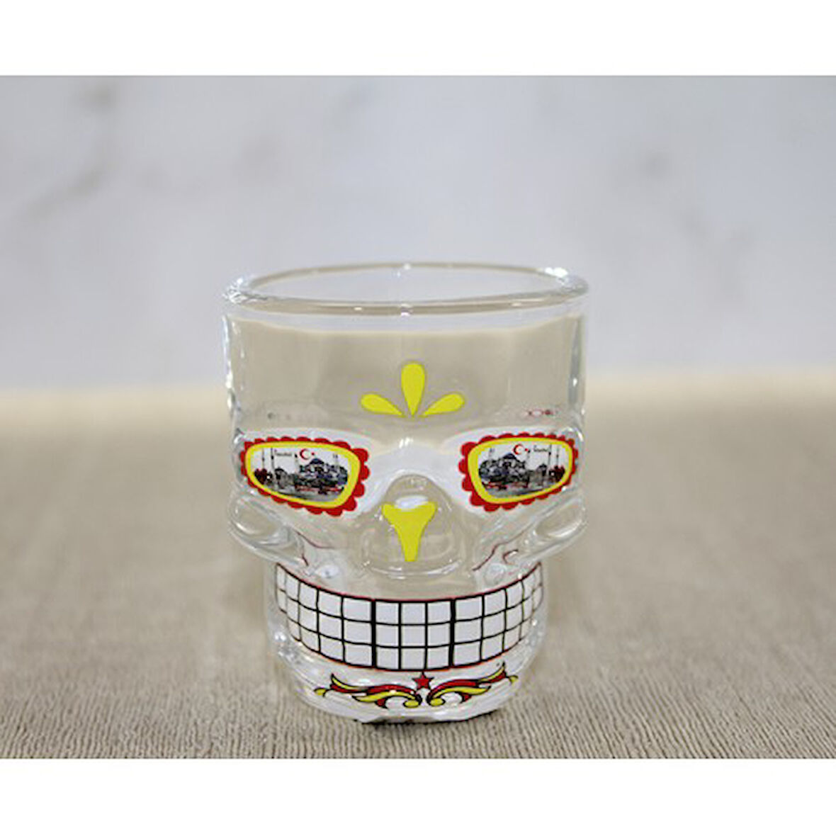 İstanbul Temalı Cam Kurukafa Shot Bardak
