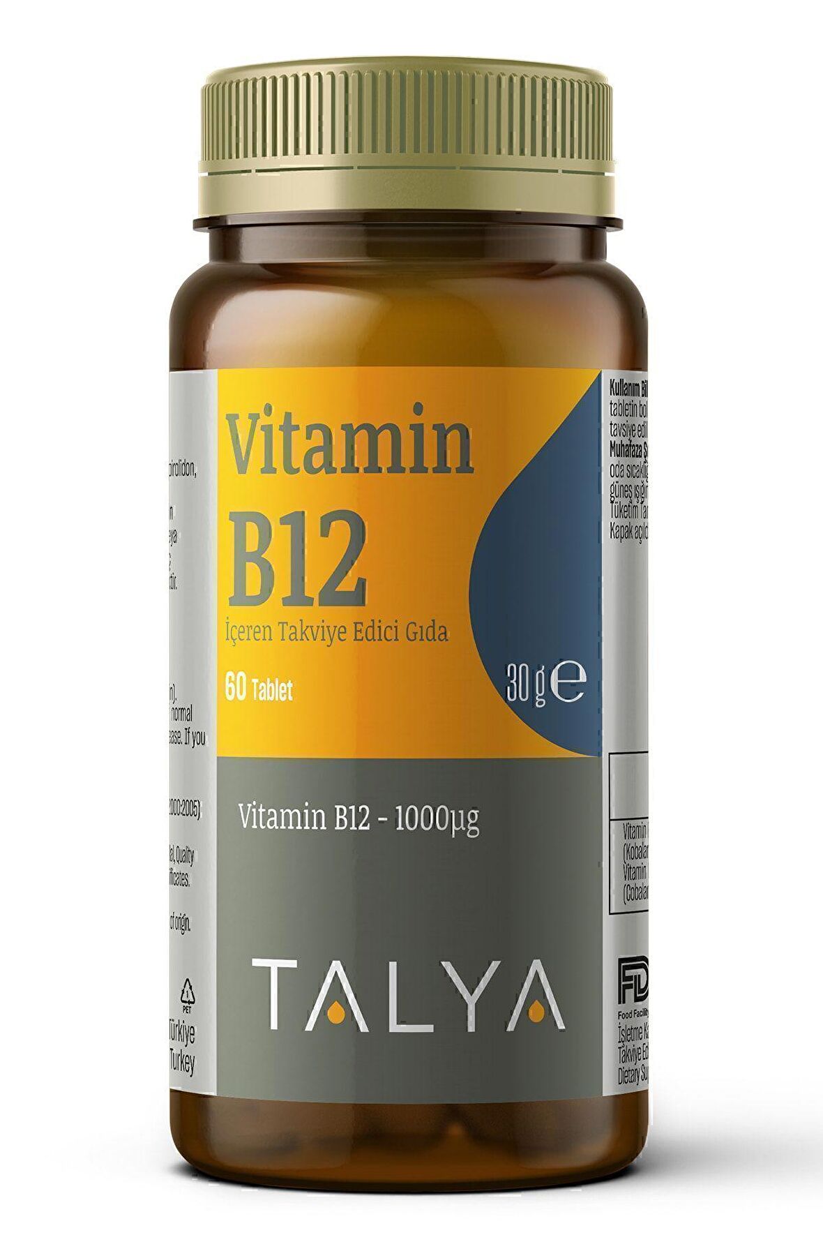 Vitamin B12 Içeren Takviye Edici Gıda, 1000 Mg, 60 Tablet