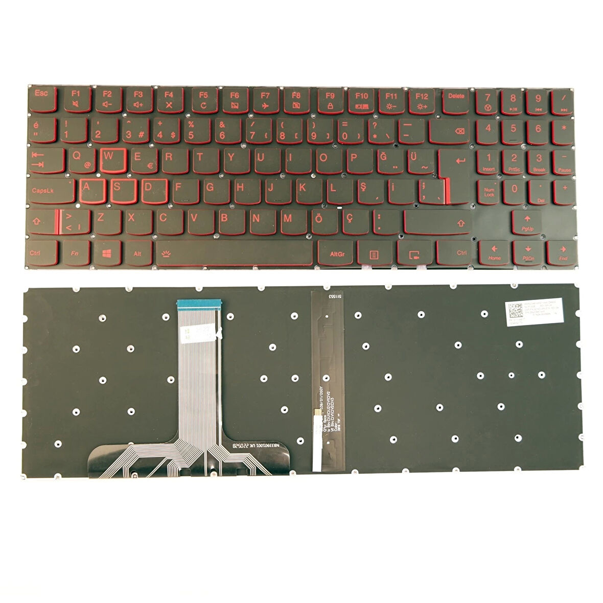 Lenovo Legion Y740 Notebook Klavye Işıklı (Kırmızı Harf)