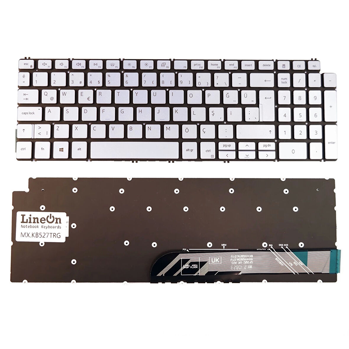Dell Vostro 3502 Notebook Klavye Gümüş