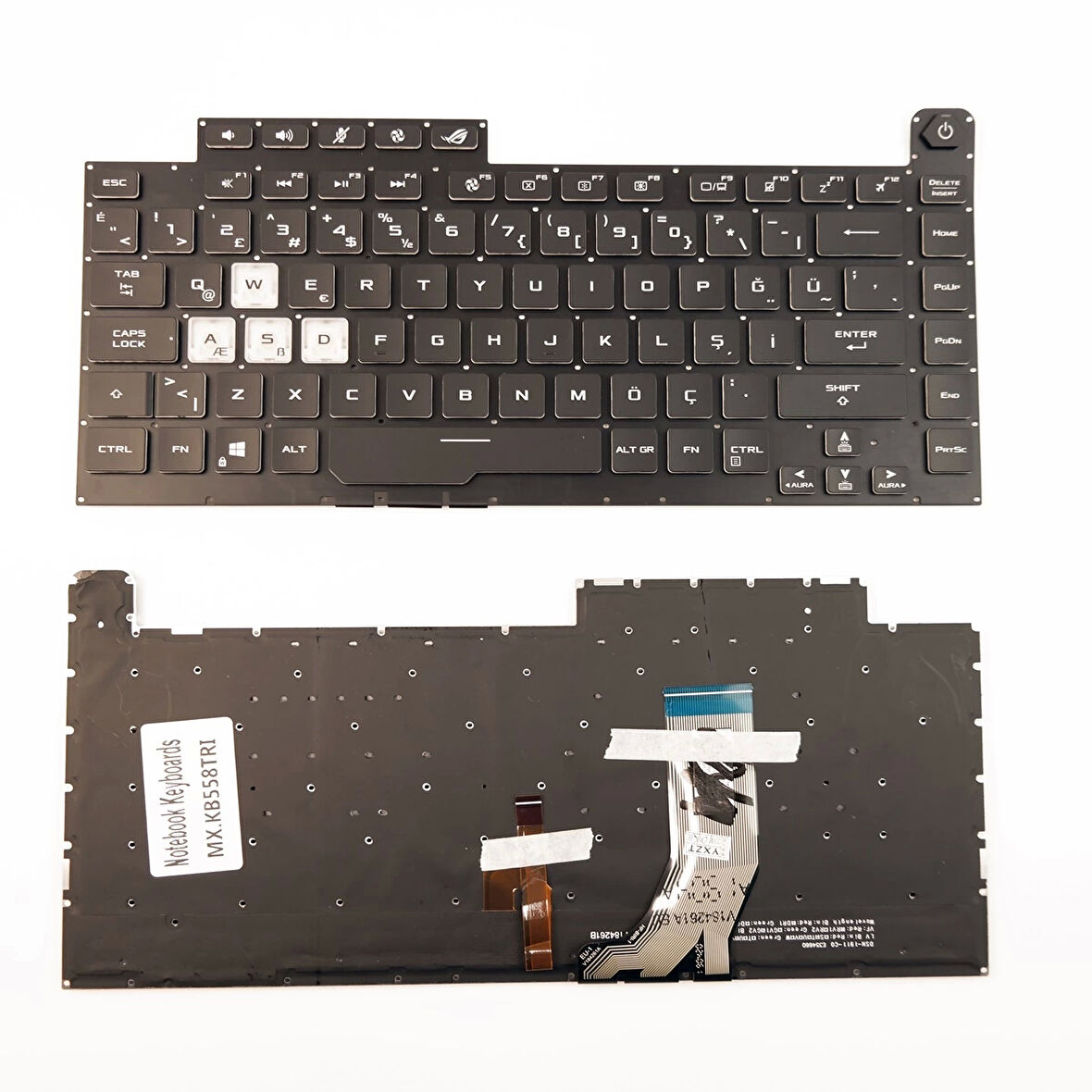 Asus ROG Strix G531GT G531GW Notebook Klavye RGB Işıklı