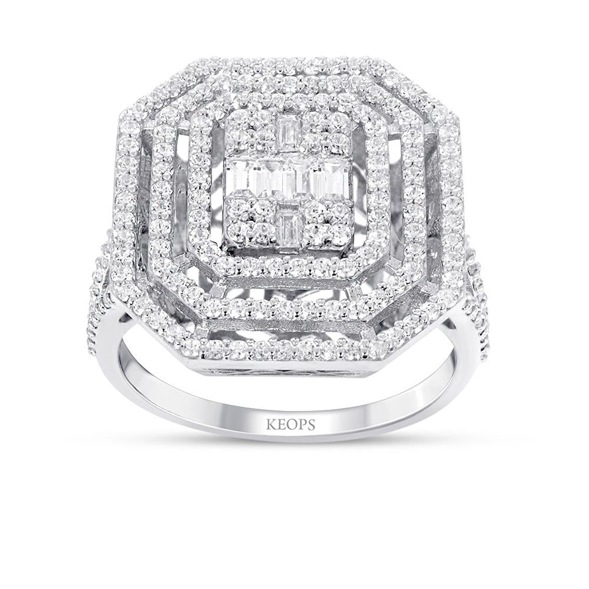 1.07 Karat Baget Pırlanta Platform  Yüzük