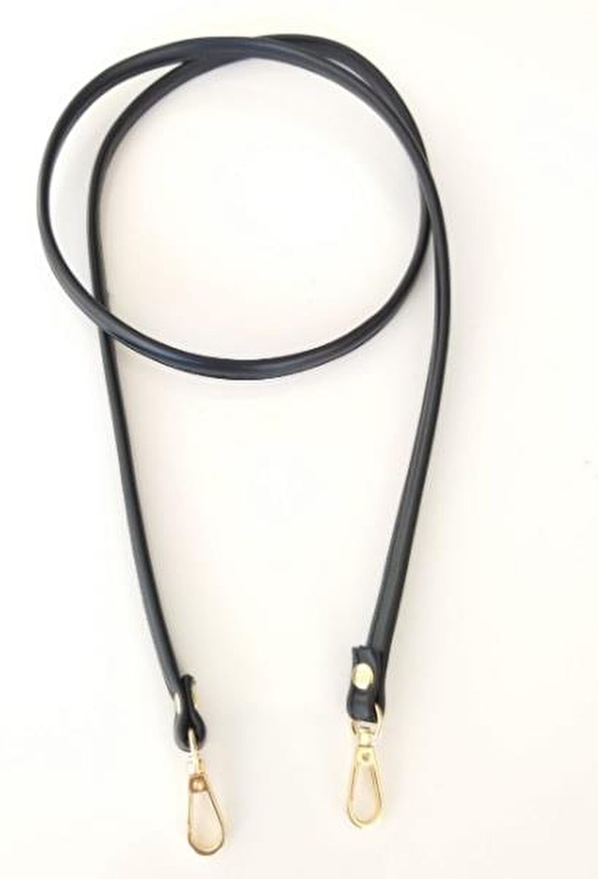 Spagetti Model Çanta Sapı Siyah Renk Light Gold Metal