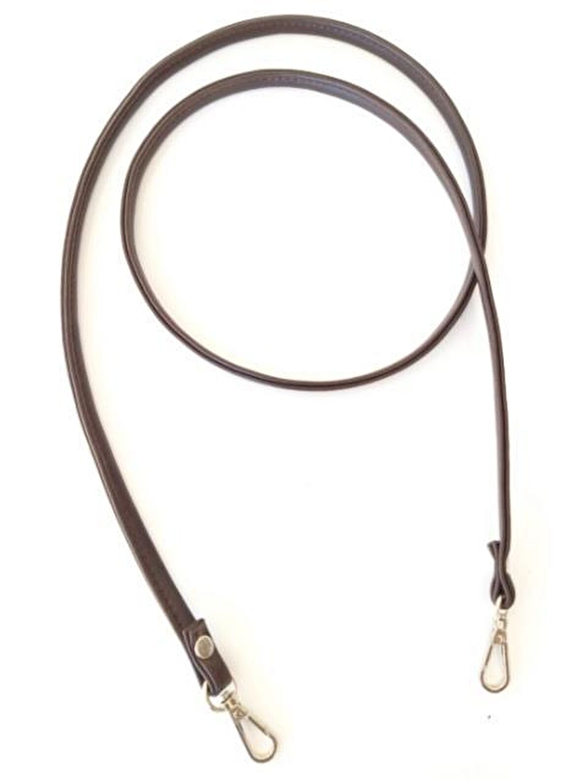 Spagetti Model Çanta Sapı Koyu Kahve Renk Gümüş Metal