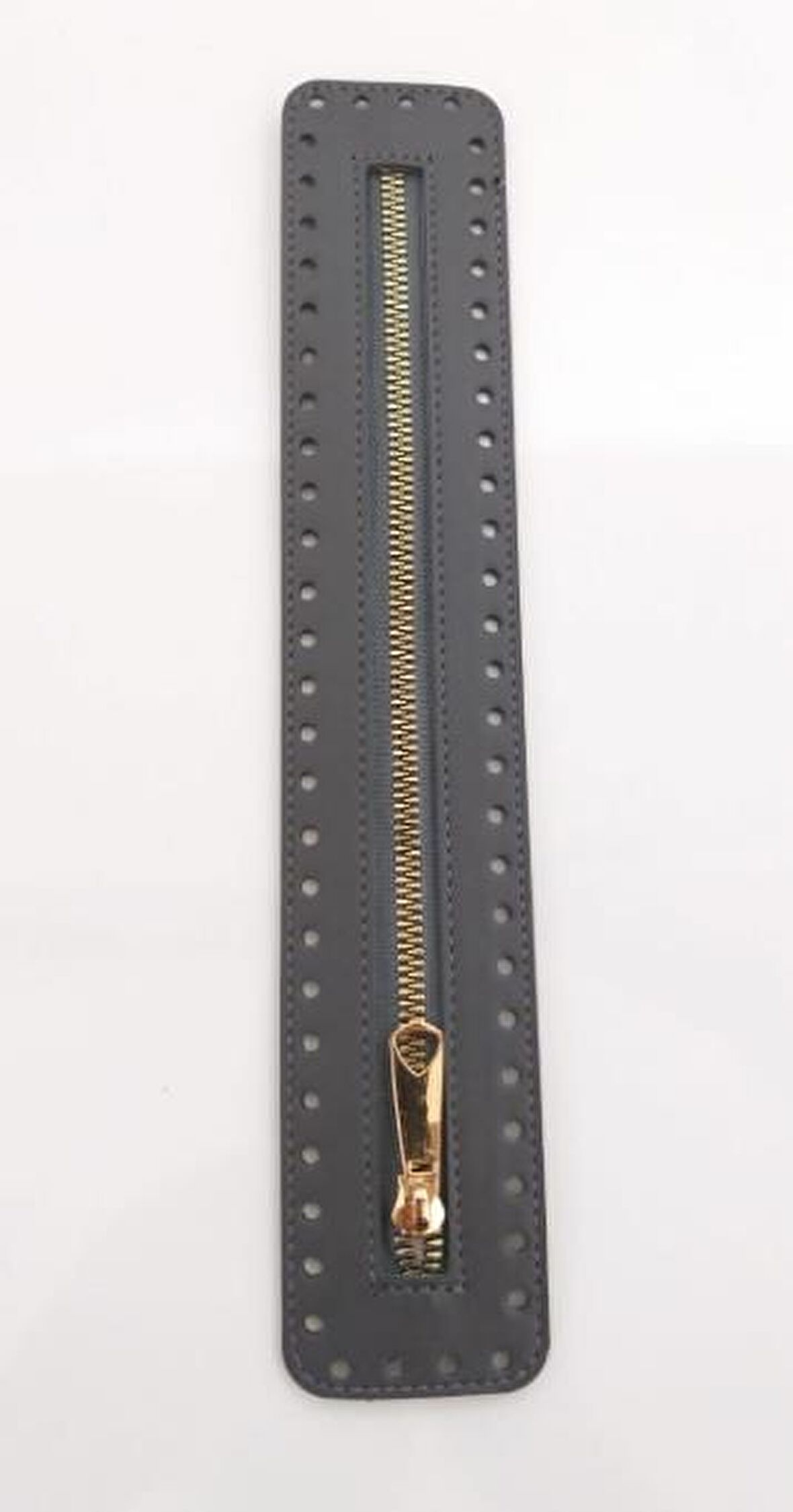 Derili Fermuar Yeni Model Gri 30 cm Light Gold