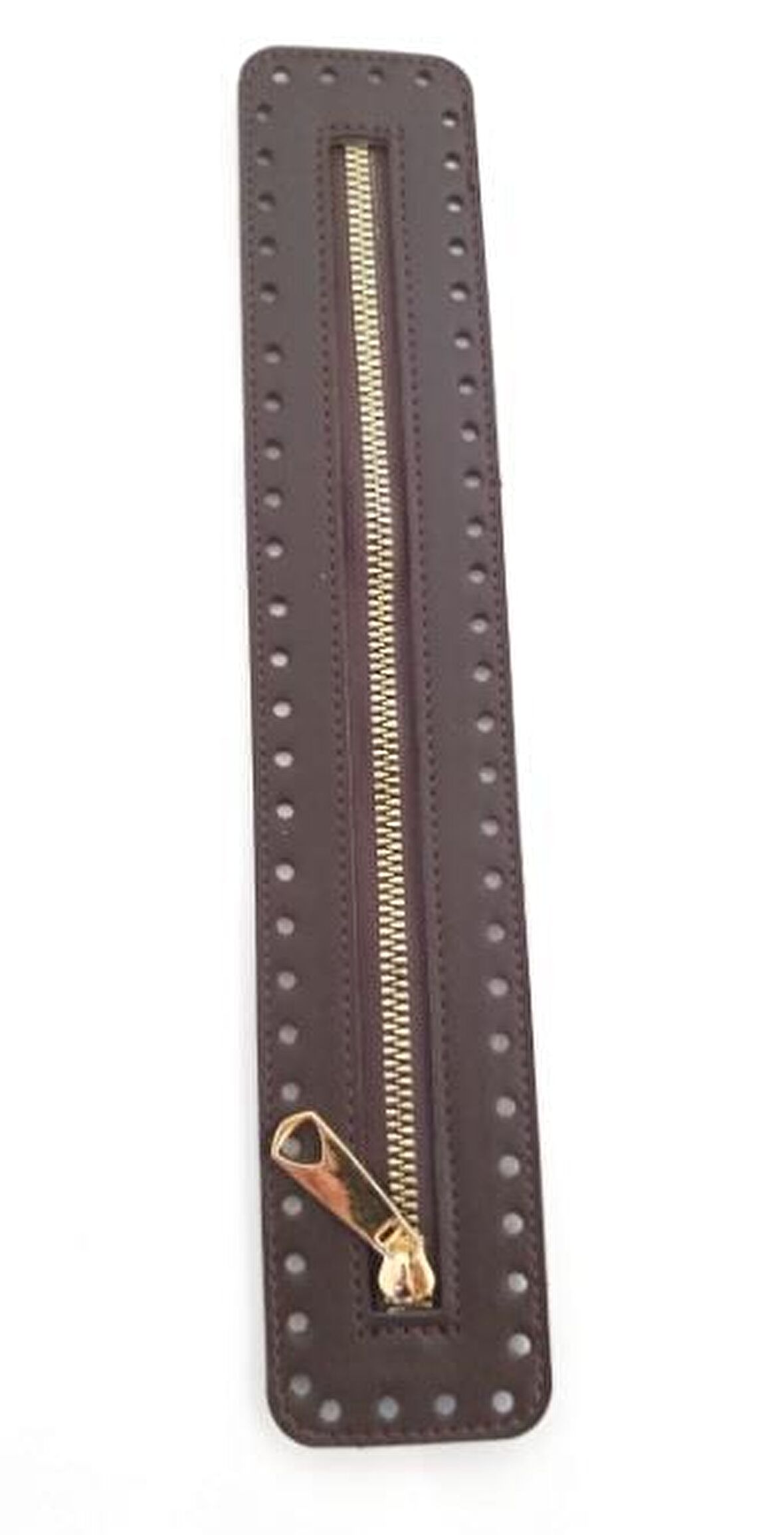 Derili Fermuar Yeni Model Koyu Kahve 30 cm Light Gold