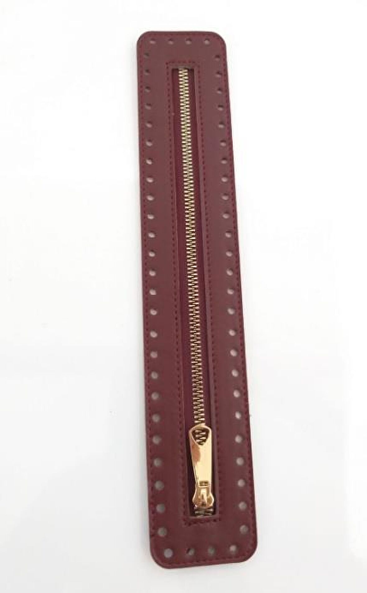 Derili Fermuar Yeni Model Bordo 30 cm Light Gold